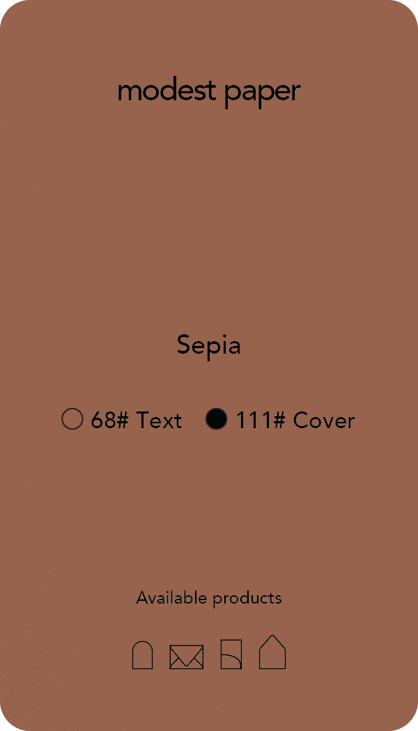 Digital mockup of a paper swatch in a warm brown color in cover paper.