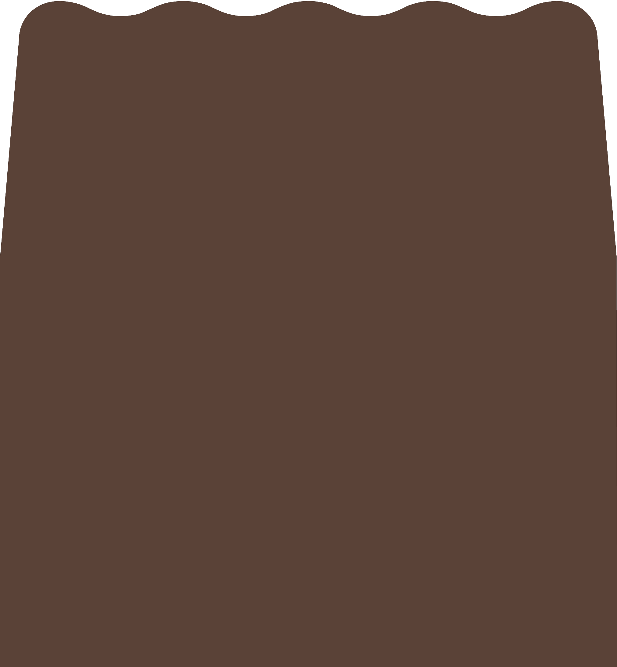 Digital mockup of a wave style envelope liner in a brown color.