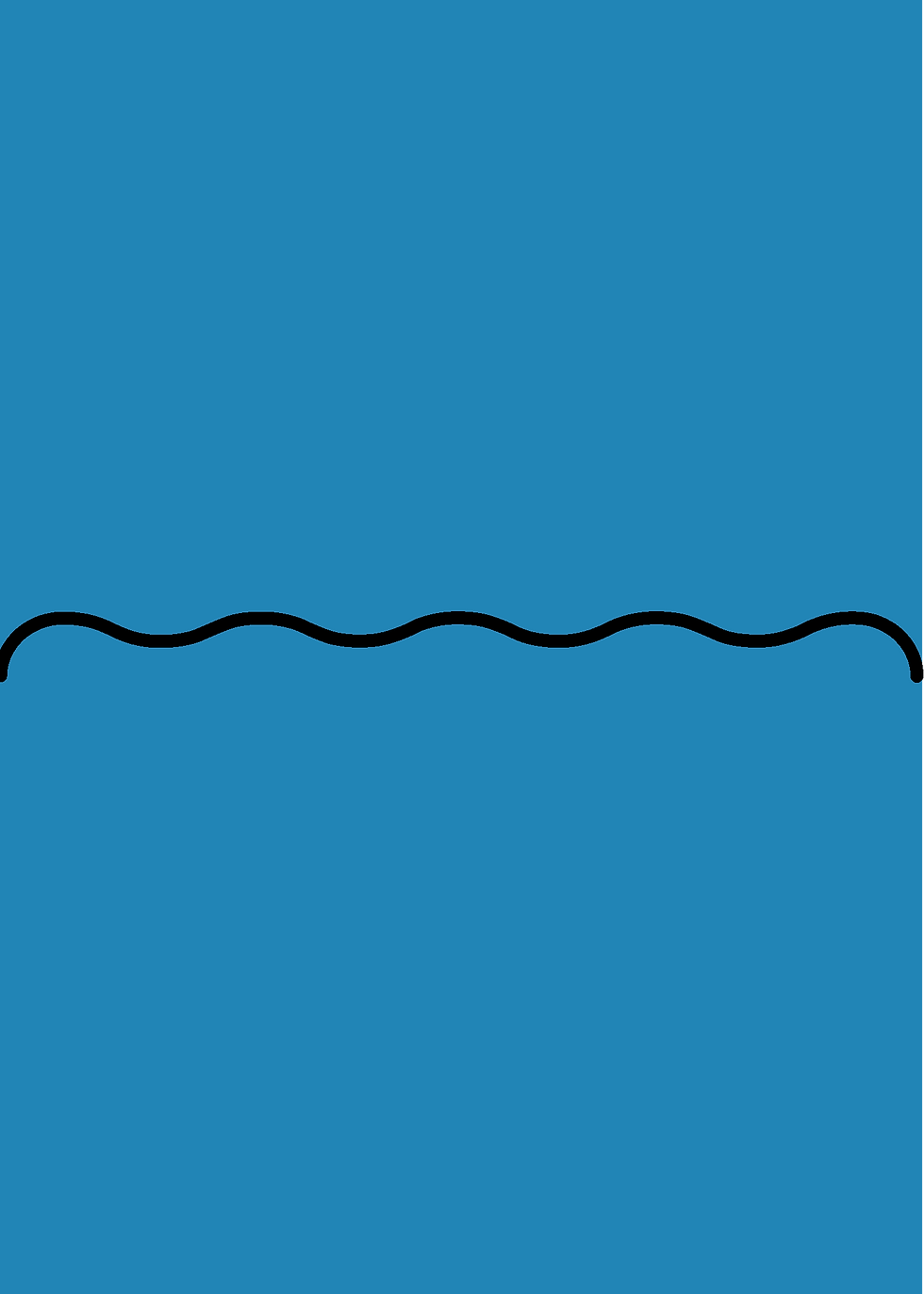 Thumbnail: Digital mockup of a wave style invitation pocket in a blue color.