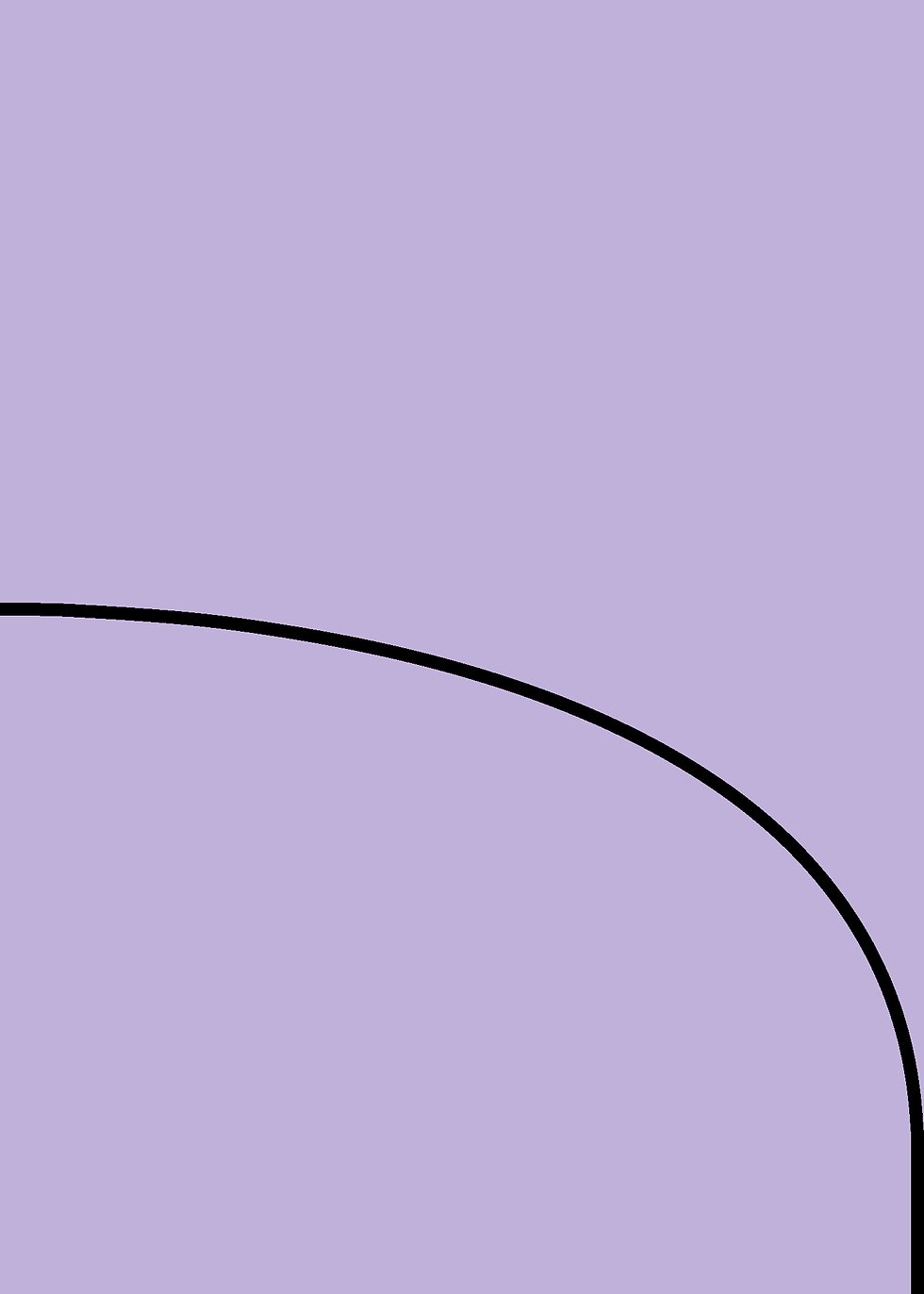 Digital mockup of a half arch style wedding invitation pocket in a lavender color.