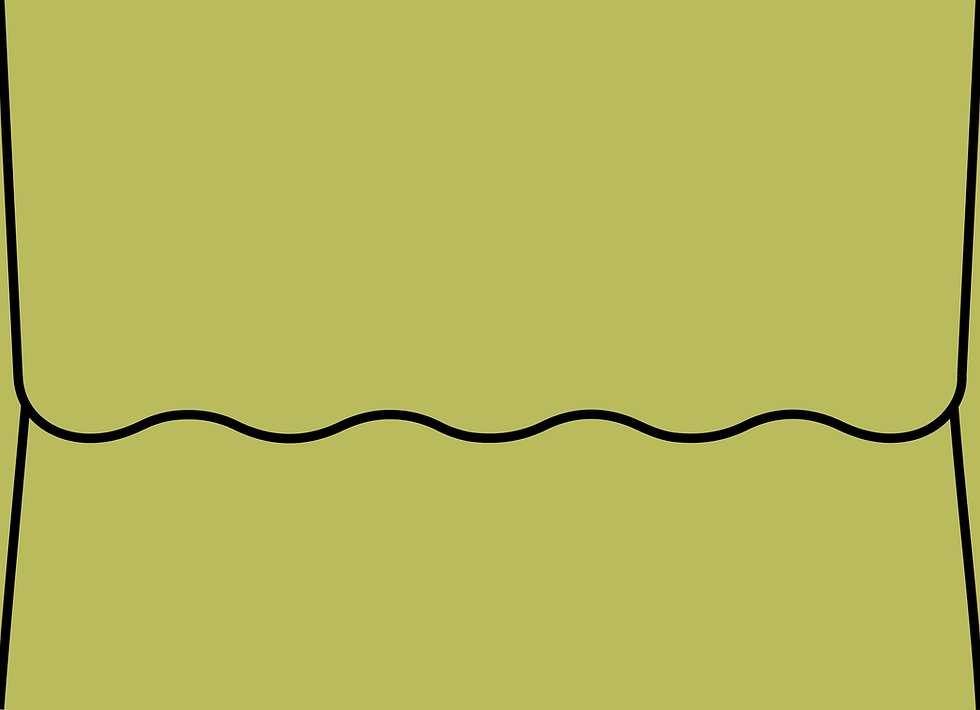 Digital mockup of a wave flap style wedding envelope in a chartreuse color