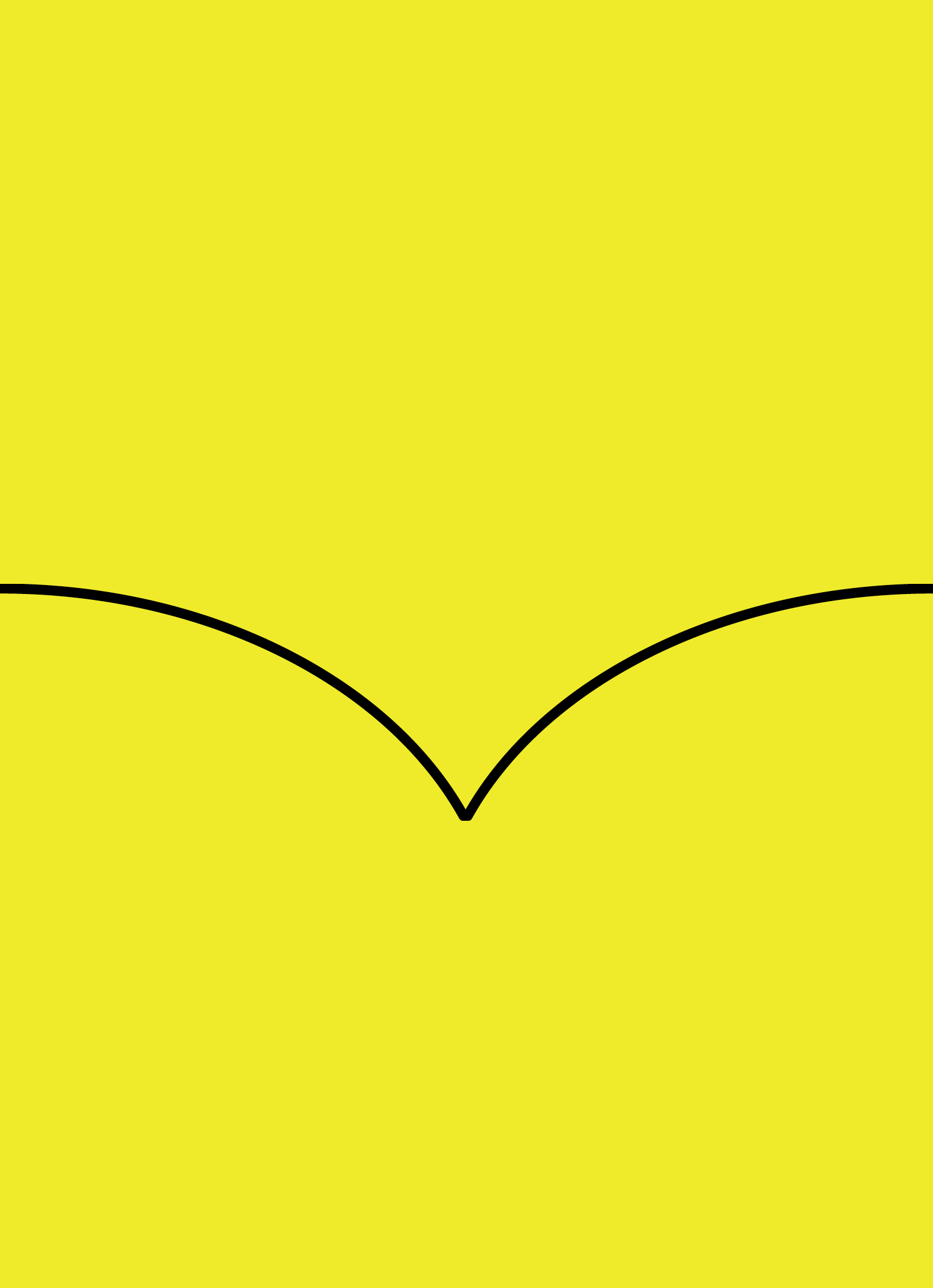 Digital mockup of a tulip style wedding invitation pocket in a bright yellow color.