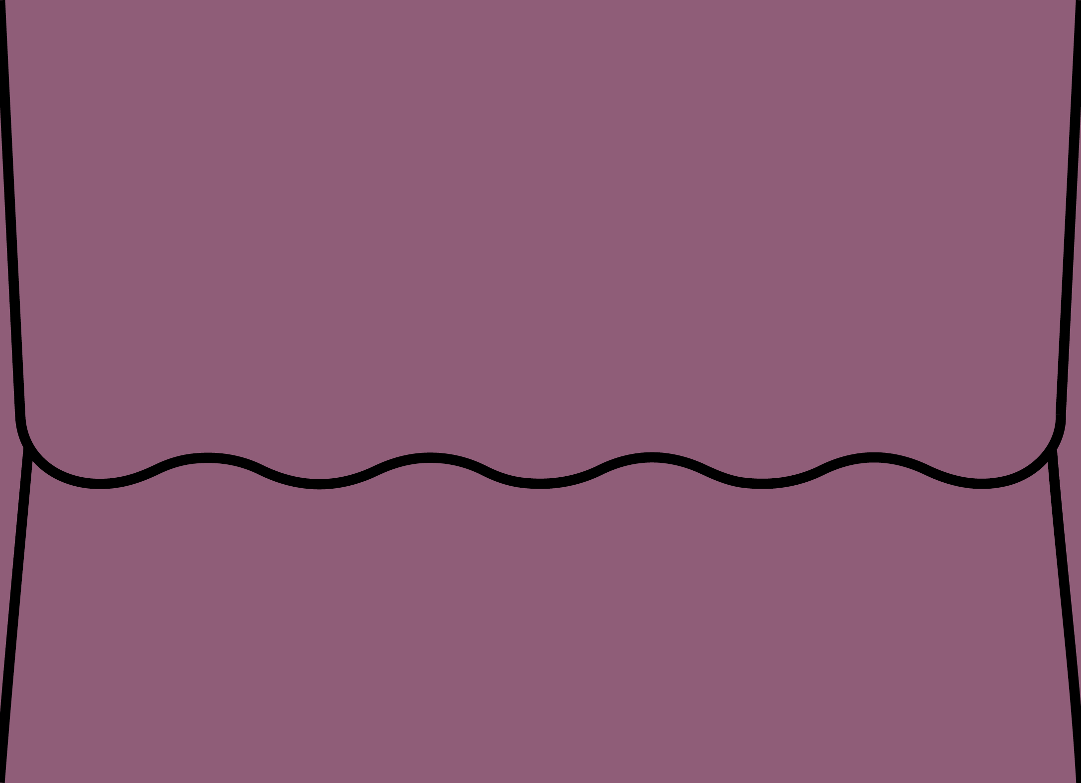 Digital mockup of a arch flap style wedding envelope in a metallic purple color