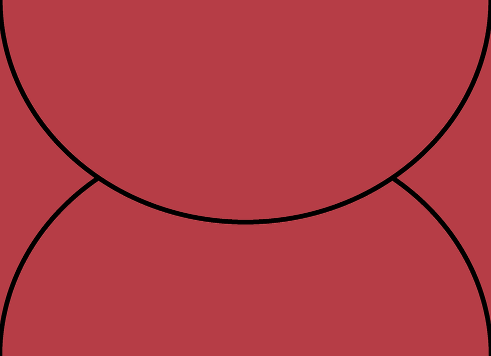 Digital mockup of a arch style envelope in a red color.