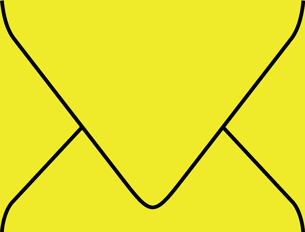 Digital mockup of a standard style envelope in a bright yellow color