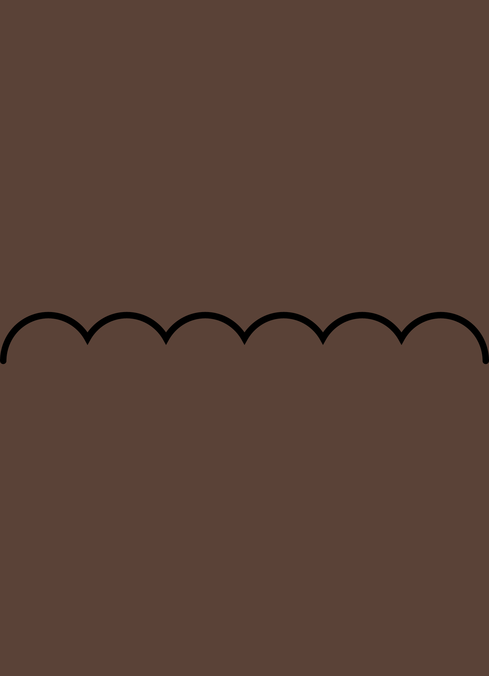 Digital mockup of an invitation scallop style pocket in a brown color.