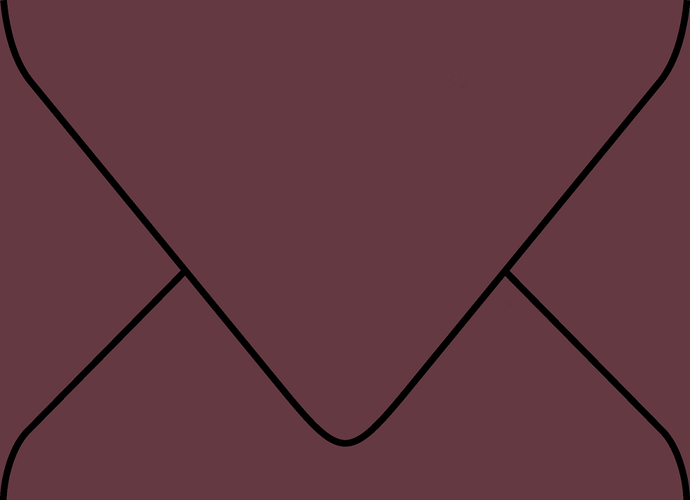 Digital mockup of a standard style envelope in a deep wine color.