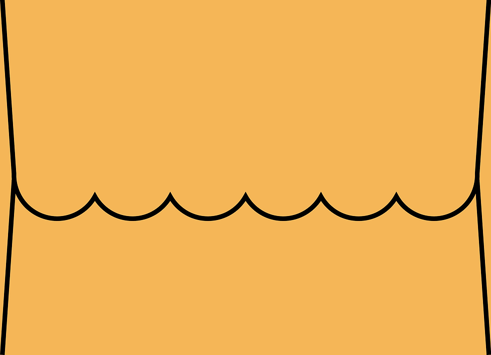 Digital mockup of a scallop style envelope in a yellow orange color