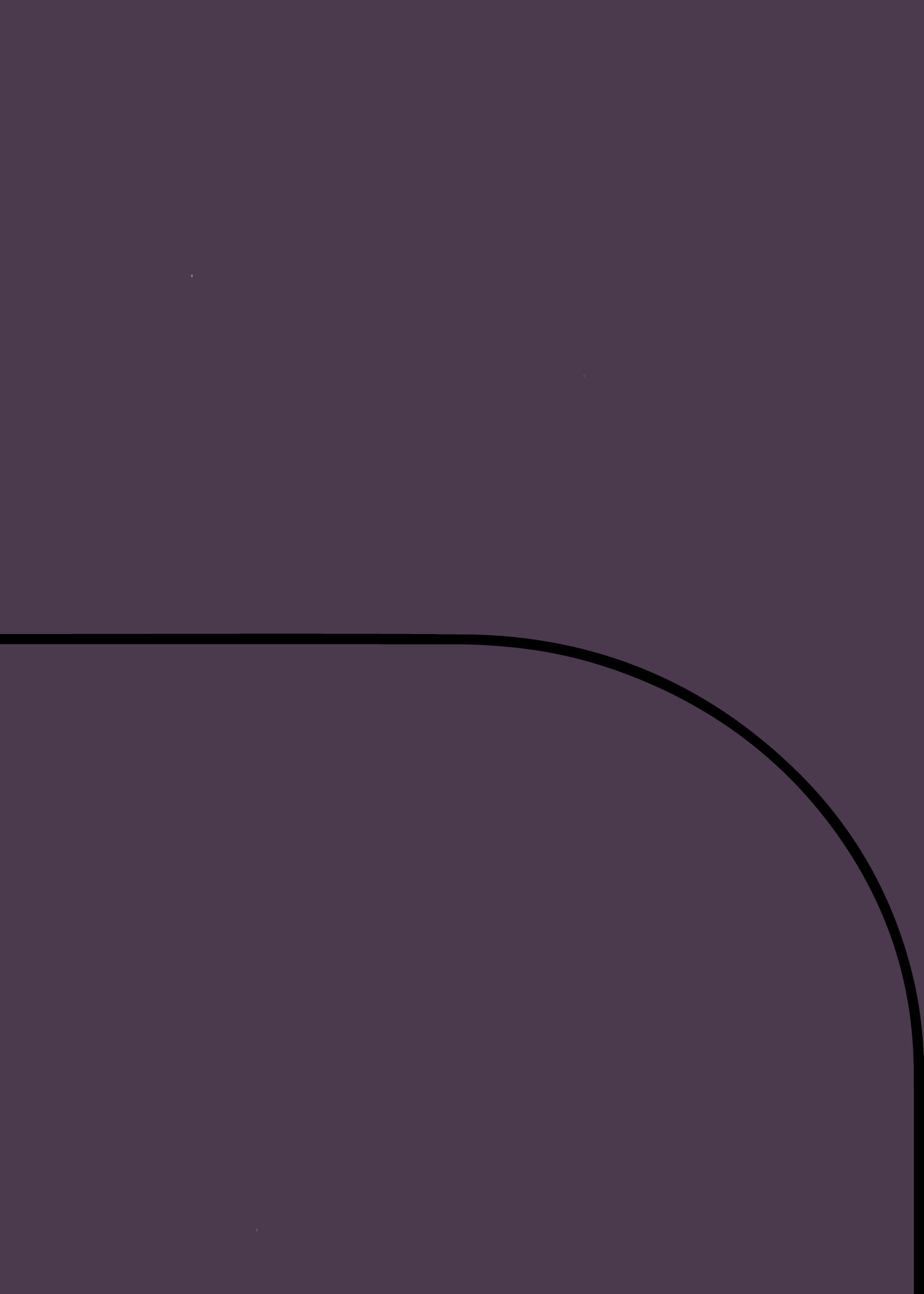 Digital mockup of an invitation curved arch style pocket in a dark amethyst color.