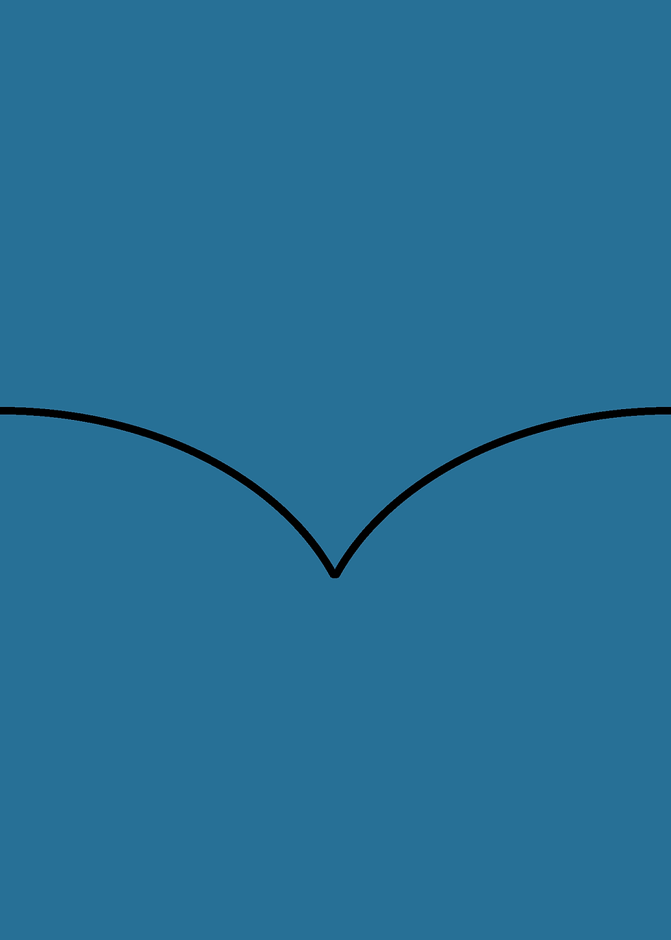 Thumbnail: Digital mockup of a tulip style invitation pocket in a deep blue color.