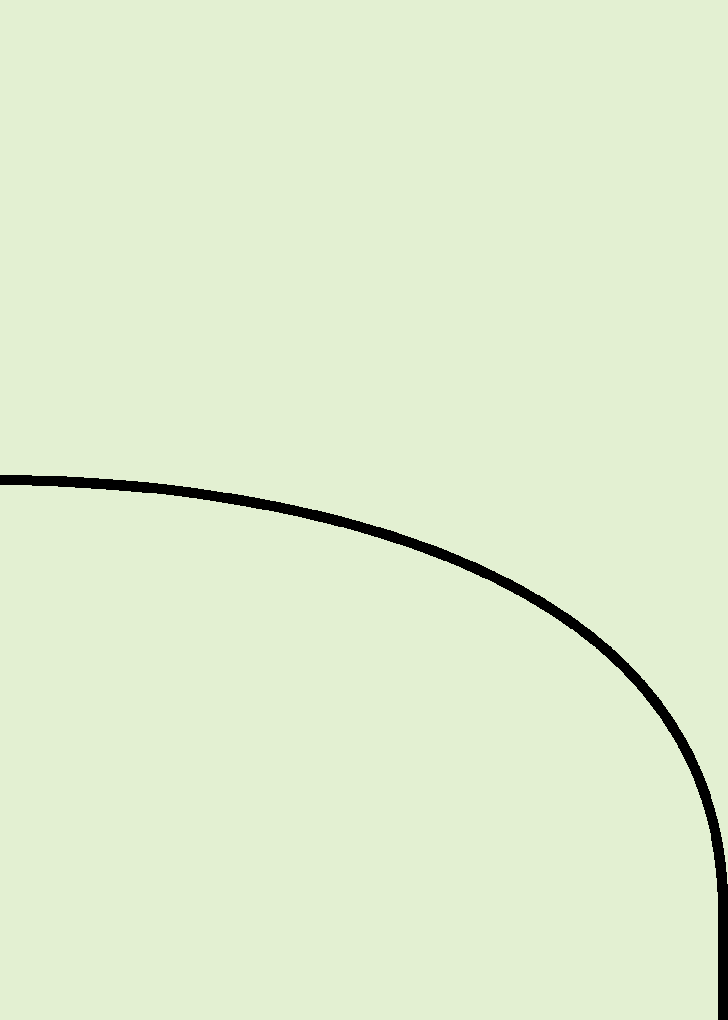 Digital mockup of a half arch style invitation pocket in a light green color.