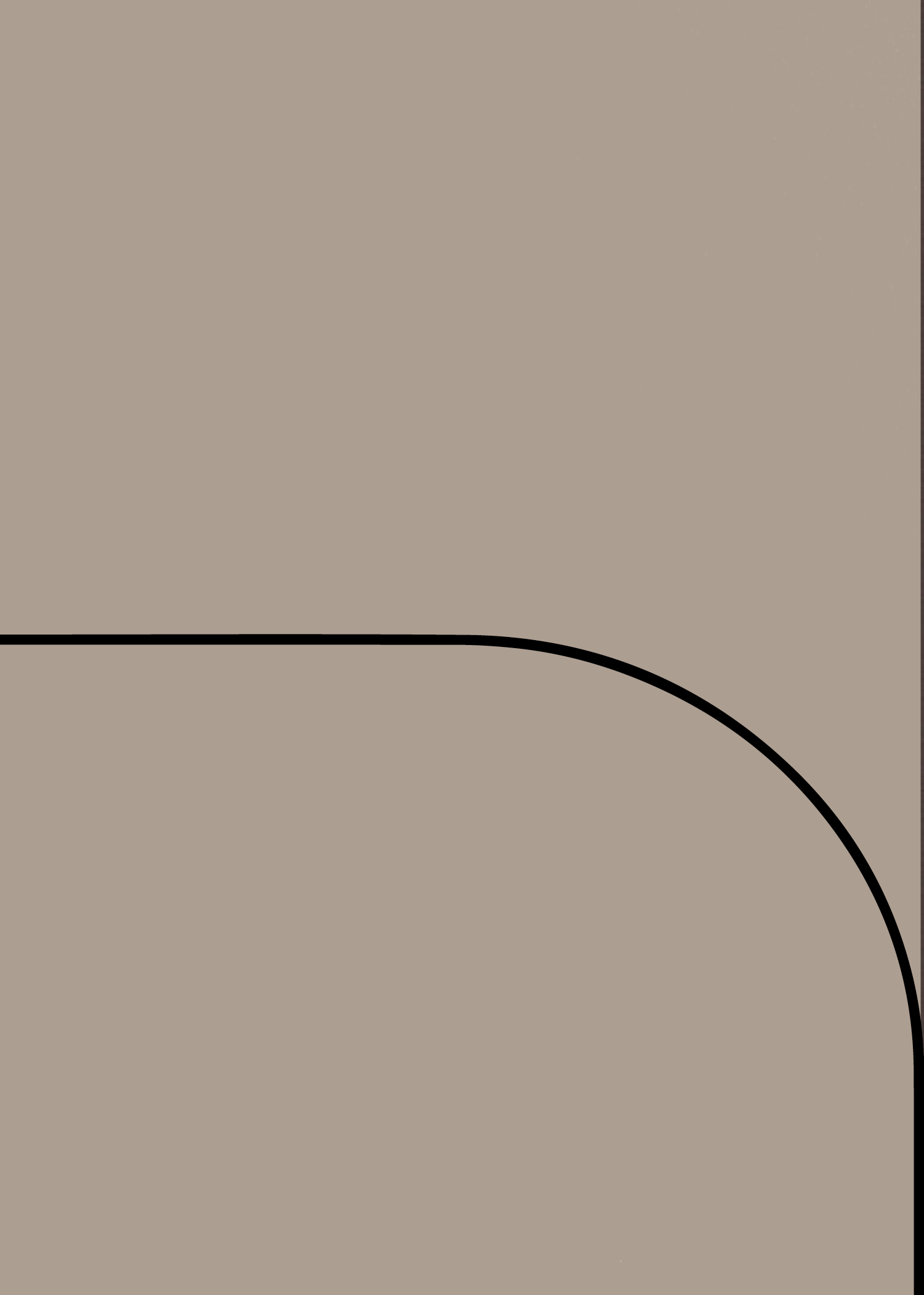 Digital mockup of an invitation curved arch style pocket in a warm taupe color.