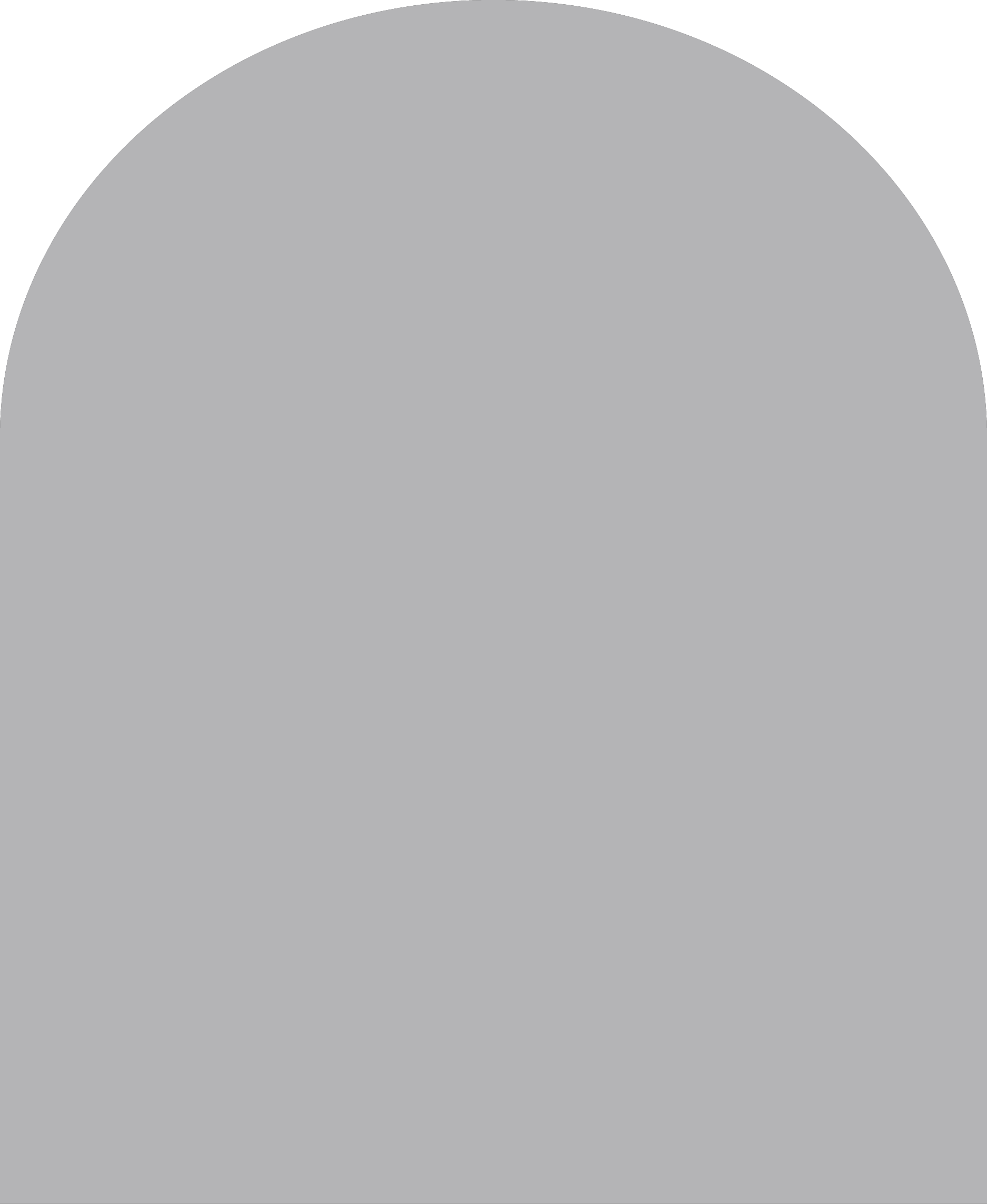 Digital mockup of an arch style envelope liner in a metallic silver color.