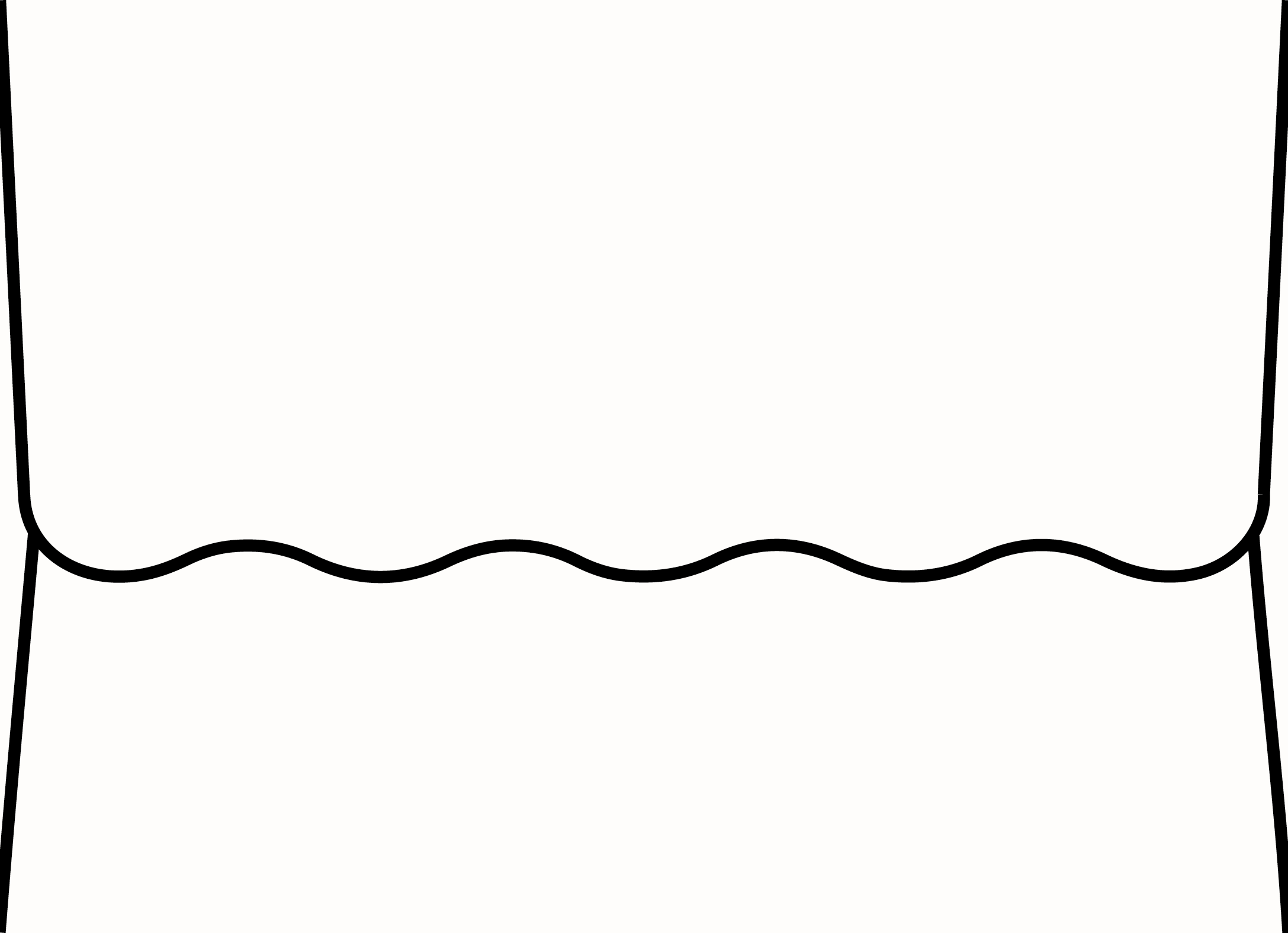 Digital mockup of a wave flap style wedding envelope in a true white color