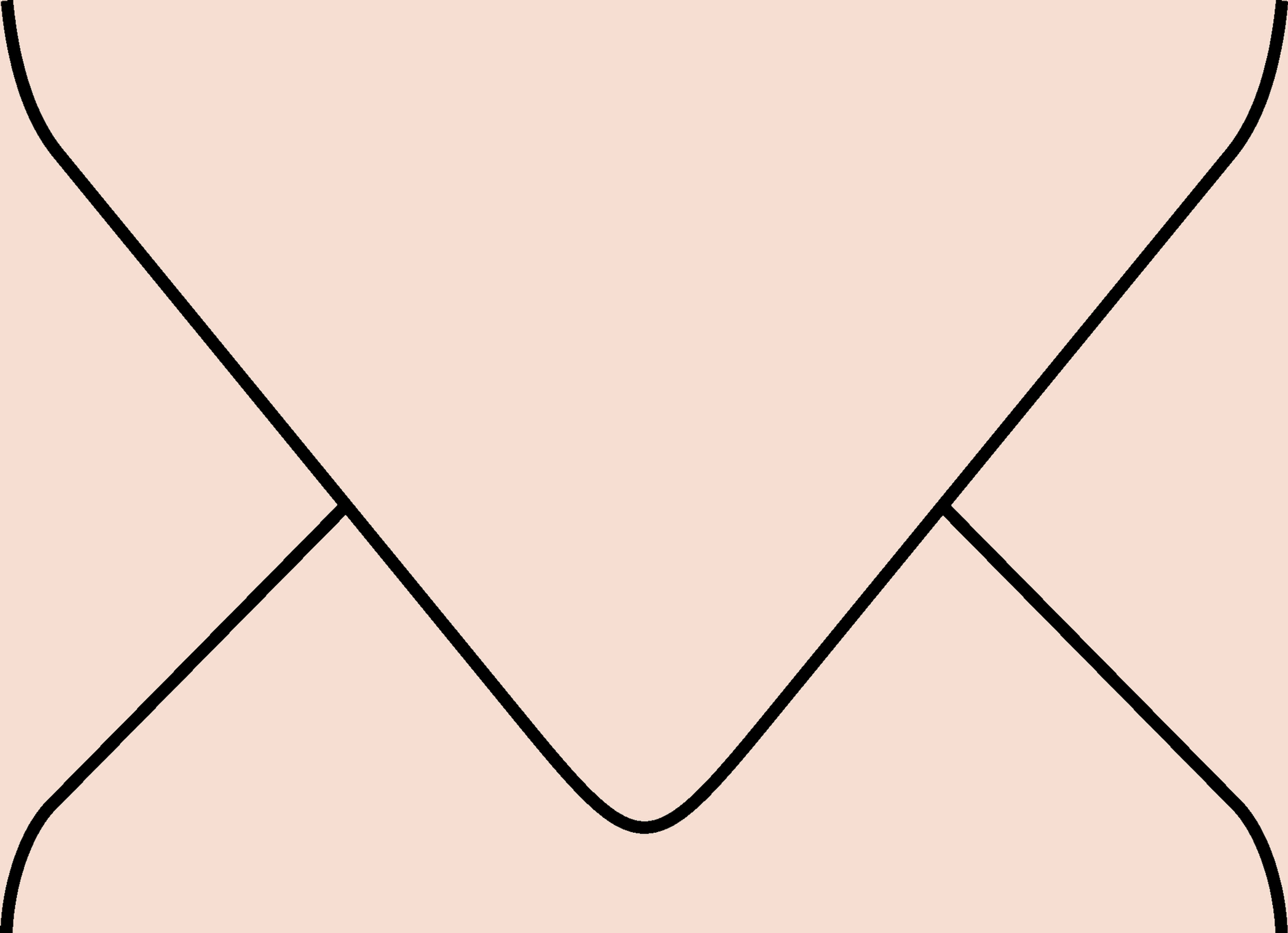 Digital mockup of a standard style wedding invitation envelope in a soft coral color.