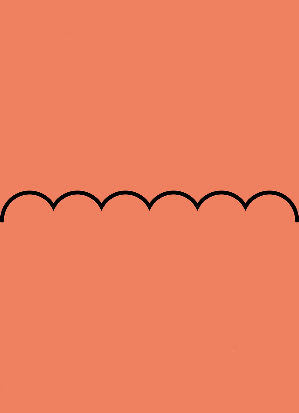Digital mockup of an invitation scallop style pocket in a metallic orange color.