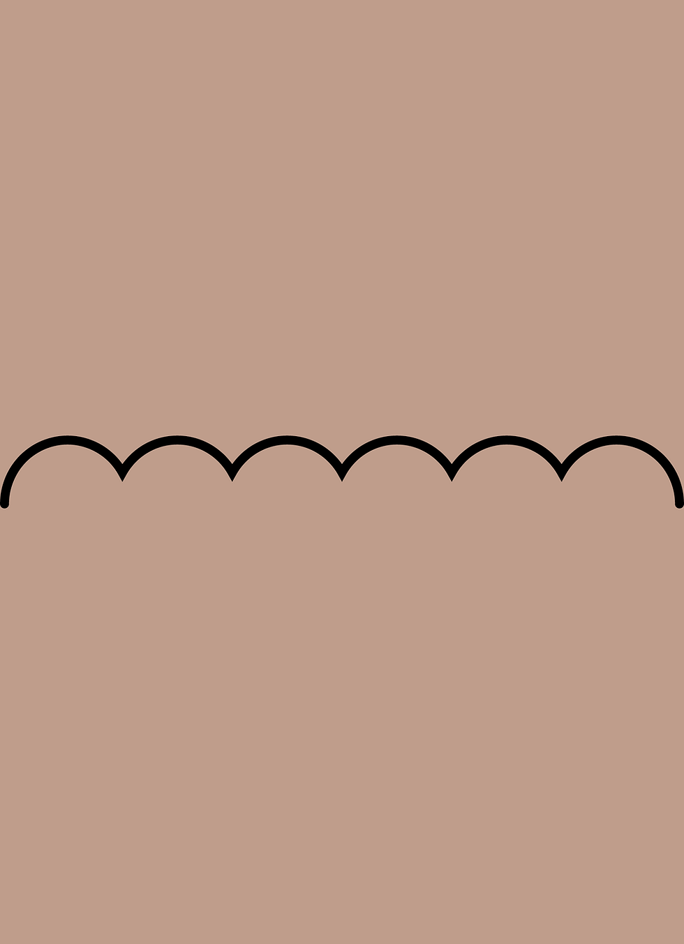 Digital mockup of an invitation scallop style pocket in a warm nude color.