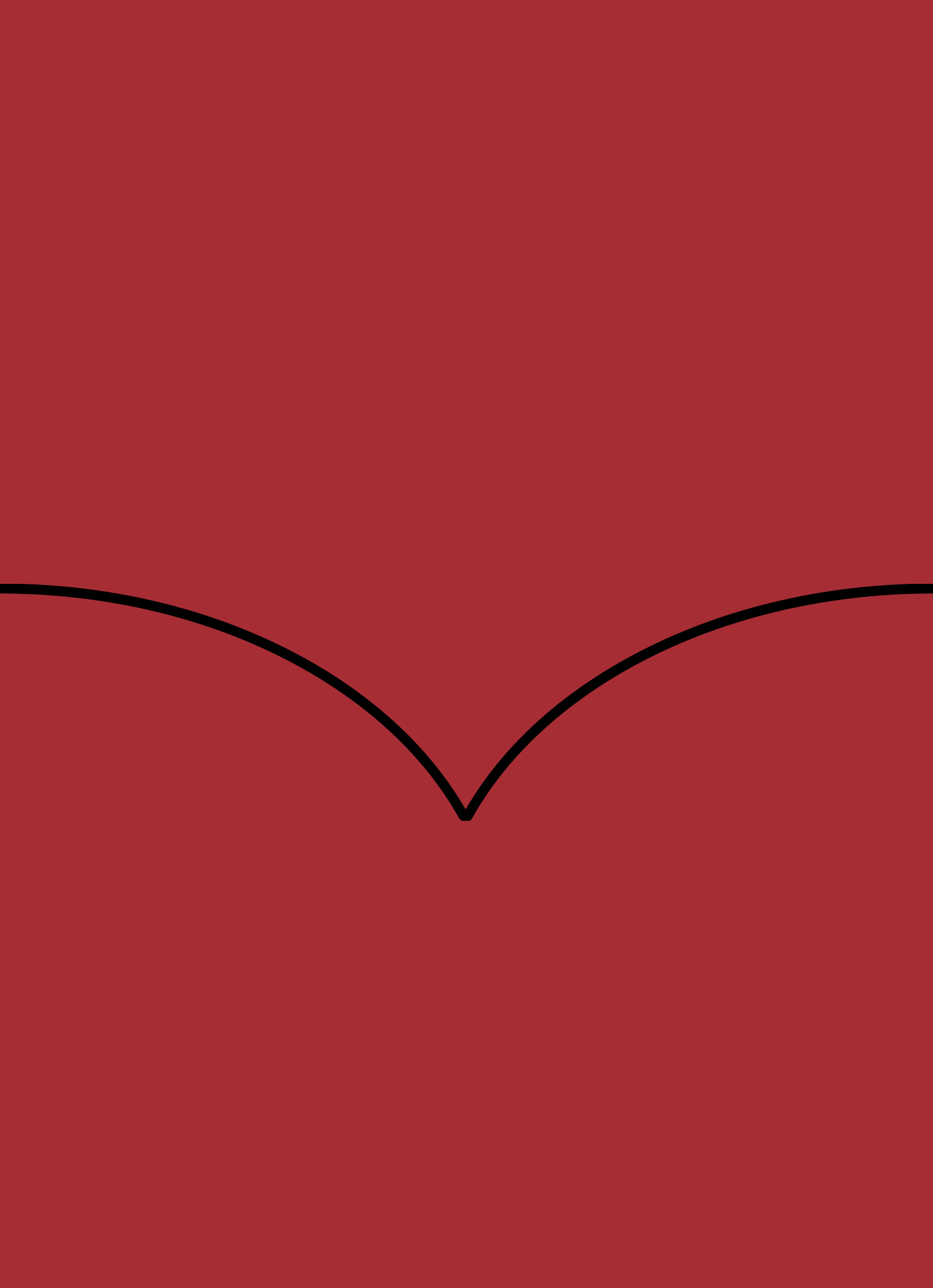 Digital mockup of a tulip style wedding invitation pocket in a classic red color.