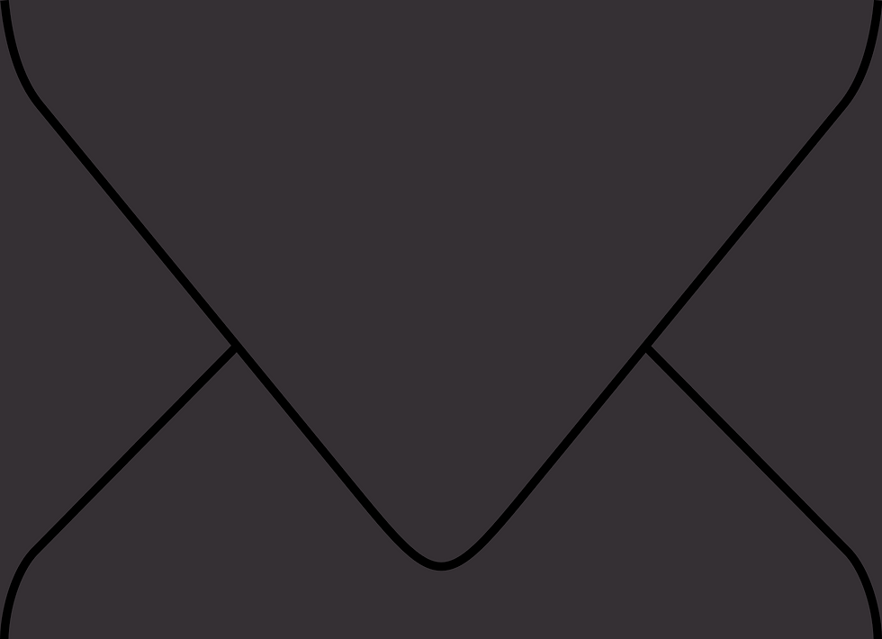 Digital mockup of a standard style envelope in a black color