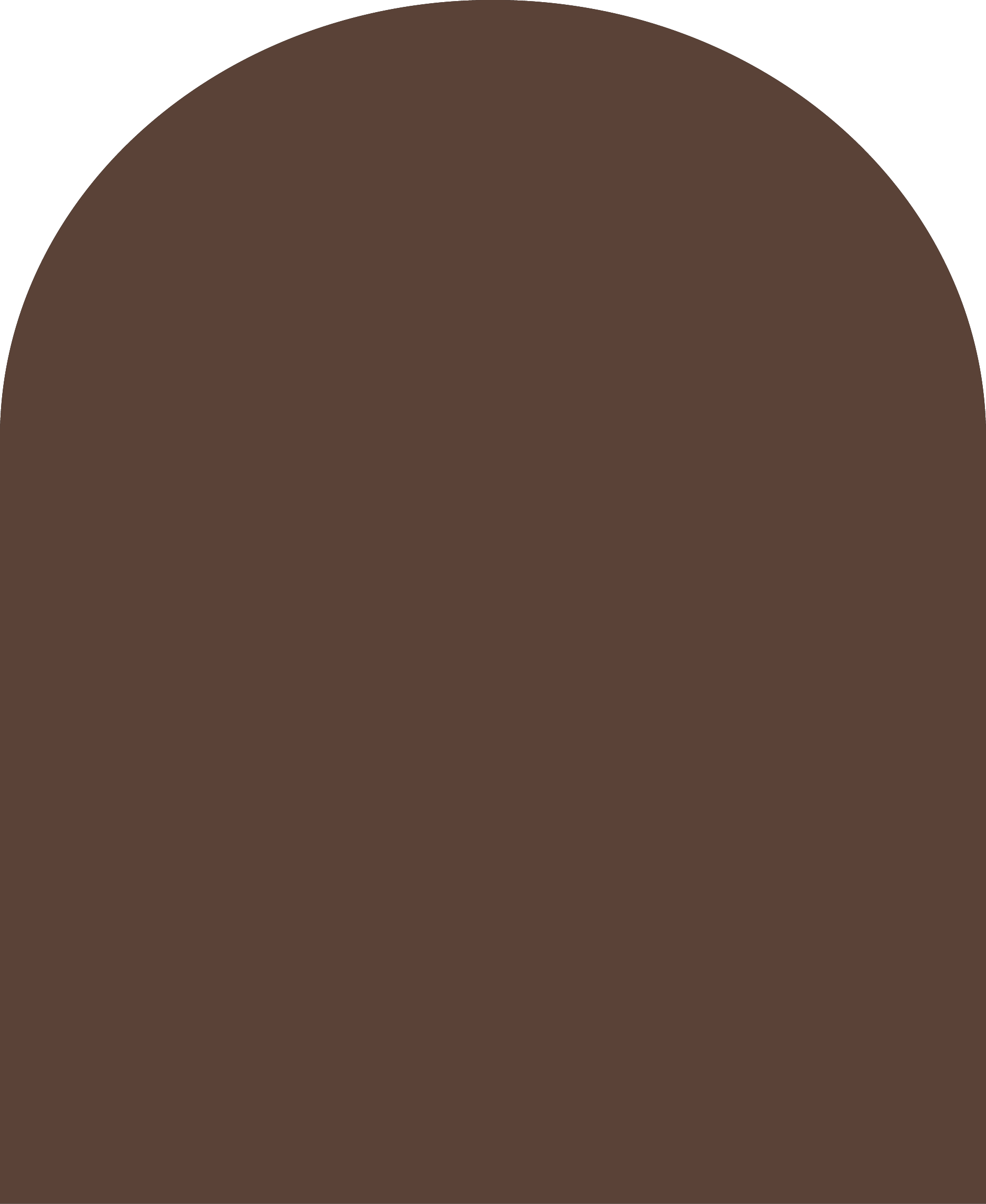 Digital mockup of an arch style envelope liner in a brown color.