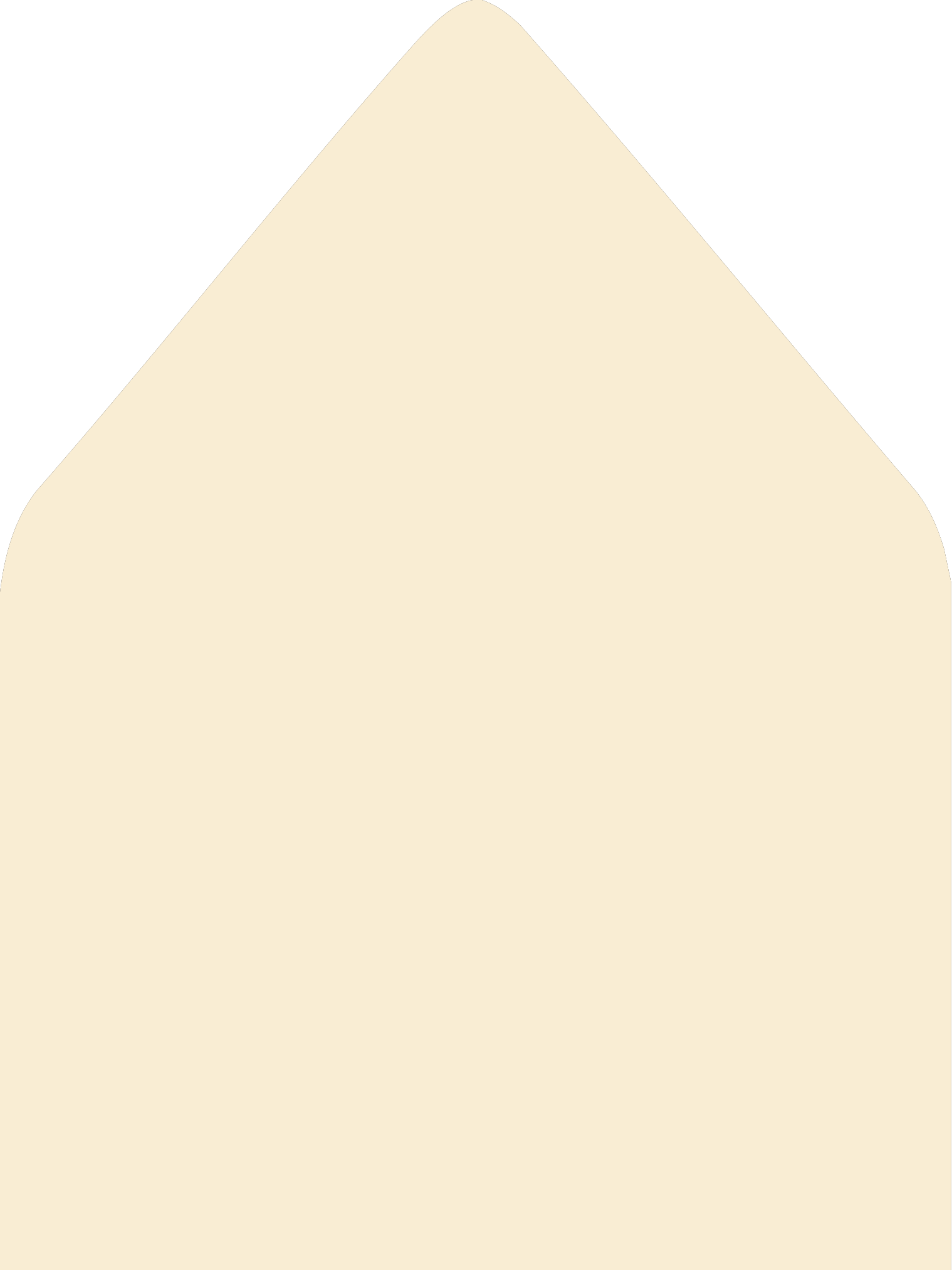 Digital mockup of a standard style envelope liner in a soft yellow color.