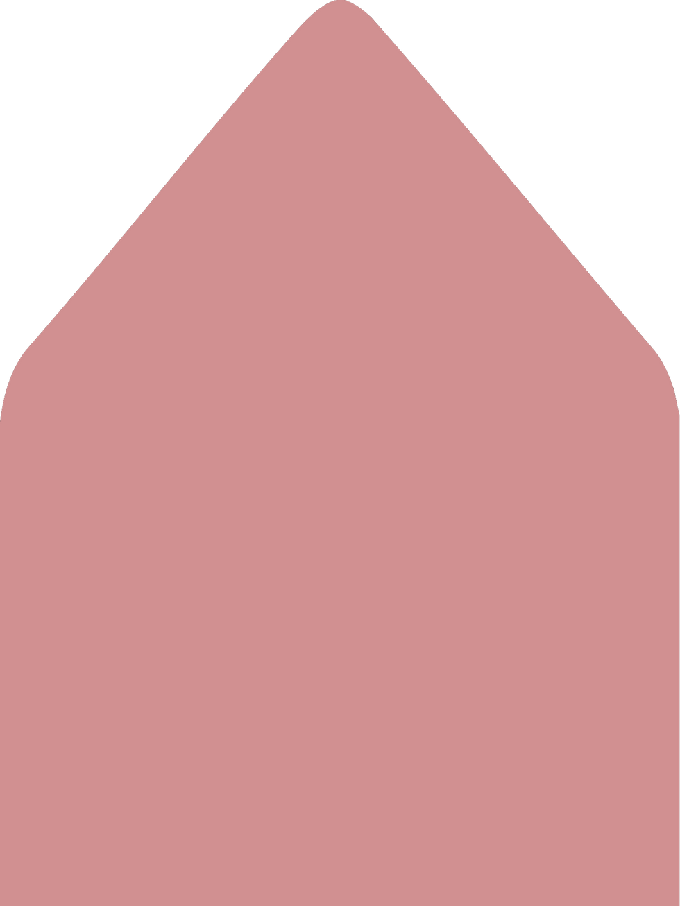 Digital mockup of a standard style envelope liner in a rose color.
