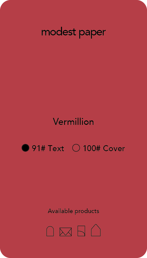 Thumbnail: Digital mockup of a paper swatch in a medium red color in text paper.