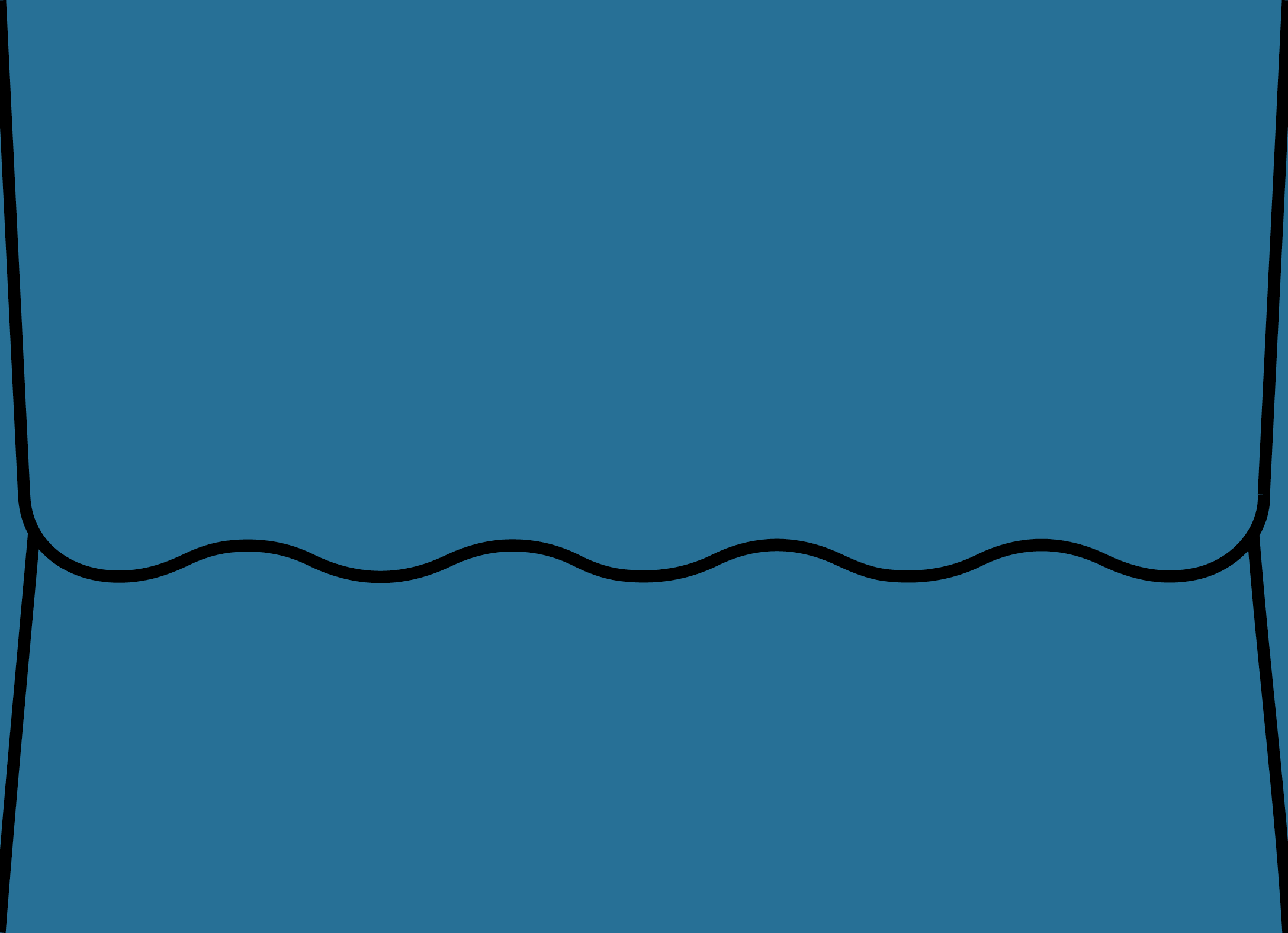 Digital mockup of a wave flap style wedding envelope in a deep blue color.