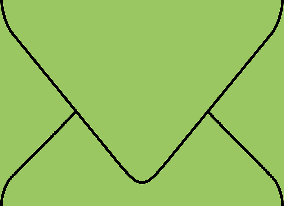 Digital mockup of a standard style envelope in a bright green color.