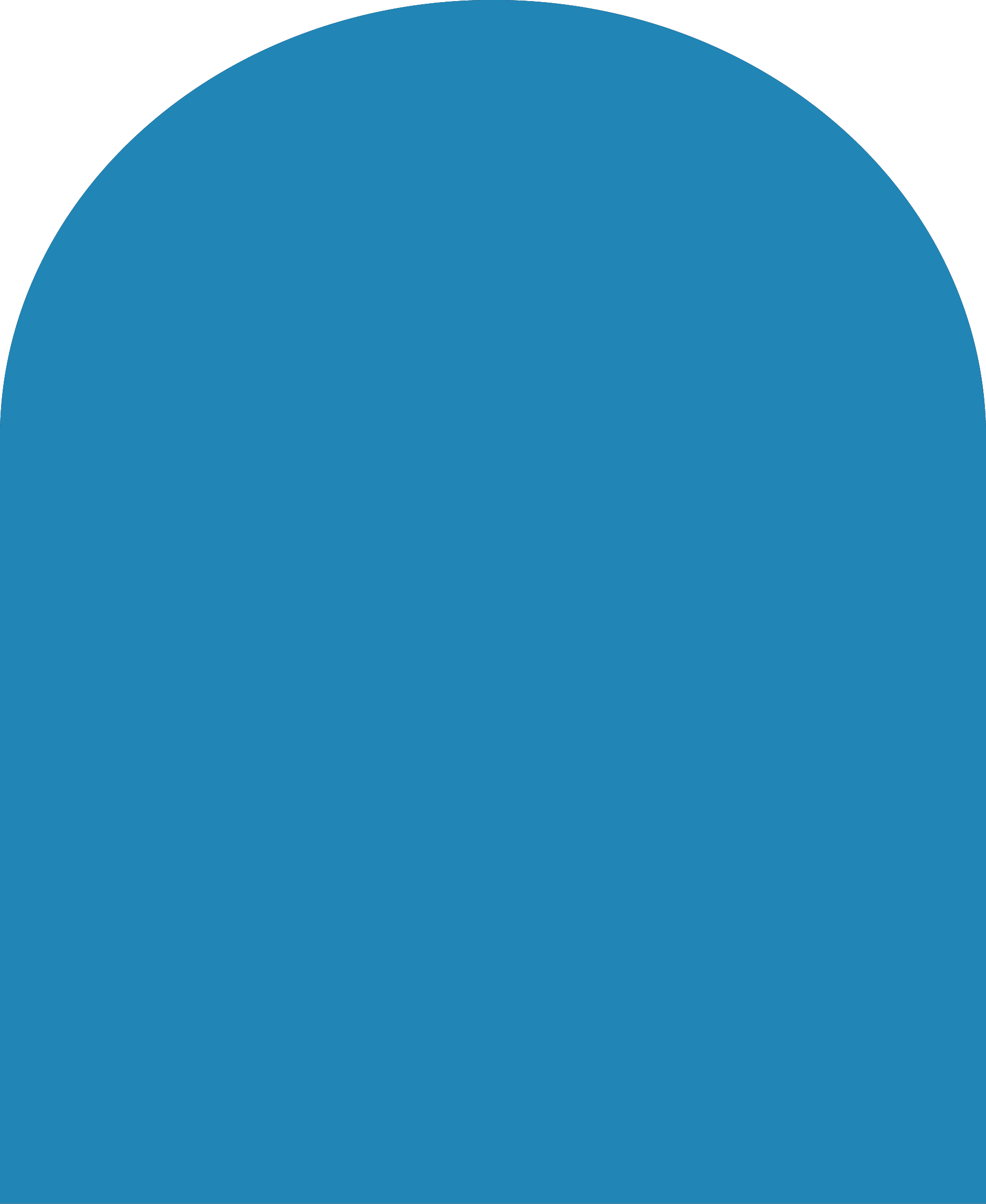 Digital mockup of an arch style envelope liner in a rich blue color.
