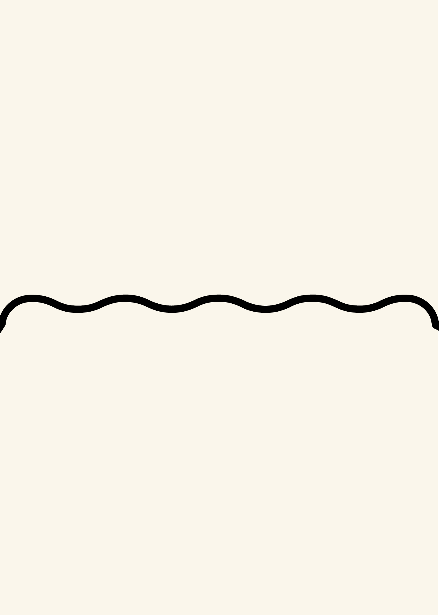 Digital mockup of an invitation wave style pocket in a natural color.