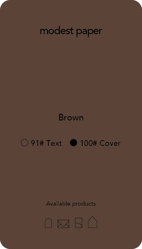 Digital mockup of a paper swatch in a brown color in a cover paper.