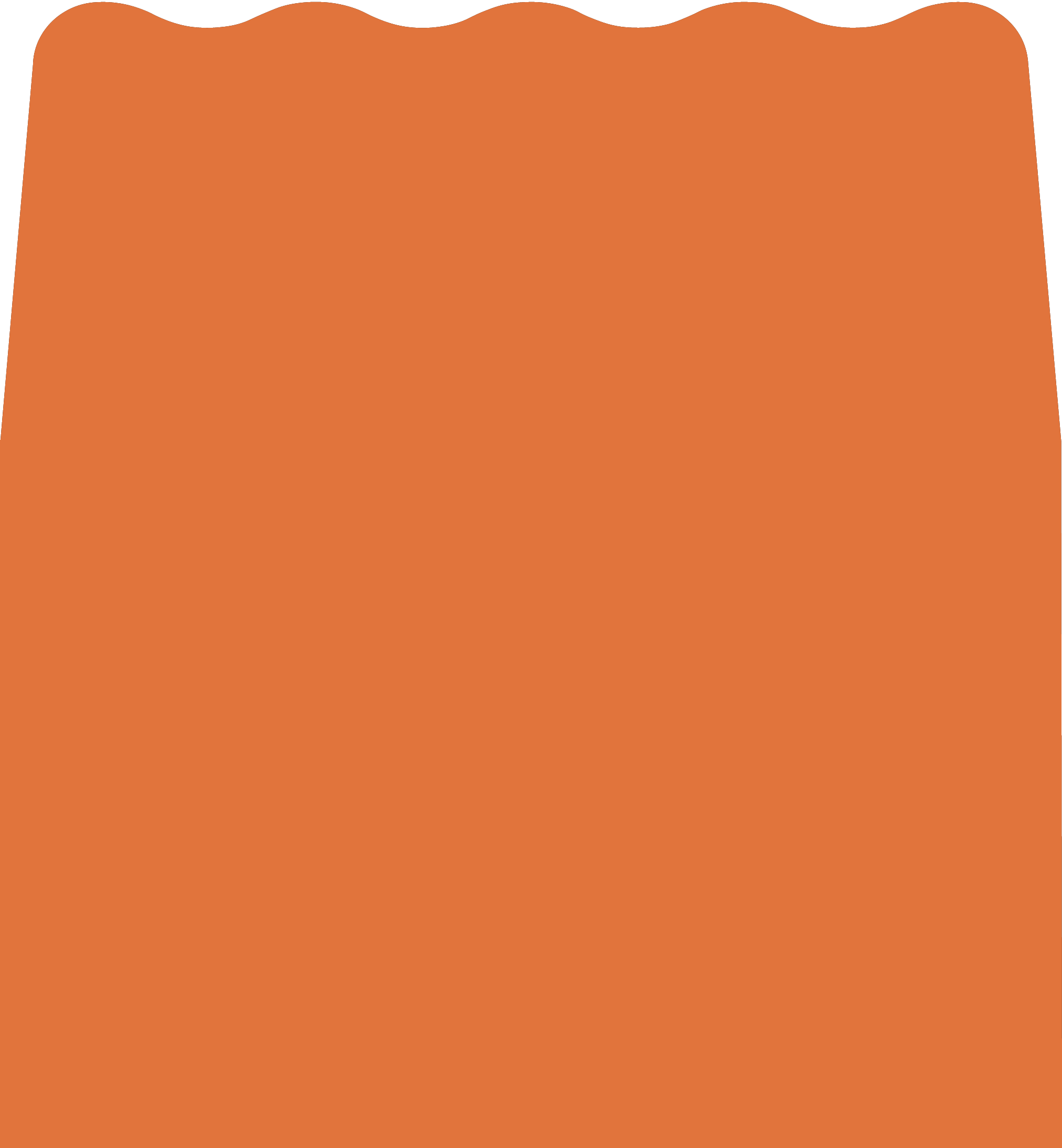 Digital mockup of a wave style envelope liner in a pumpkin orange color.