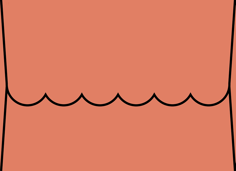 Digital mockup of a scallop style wedding envelope in a metallic orange color