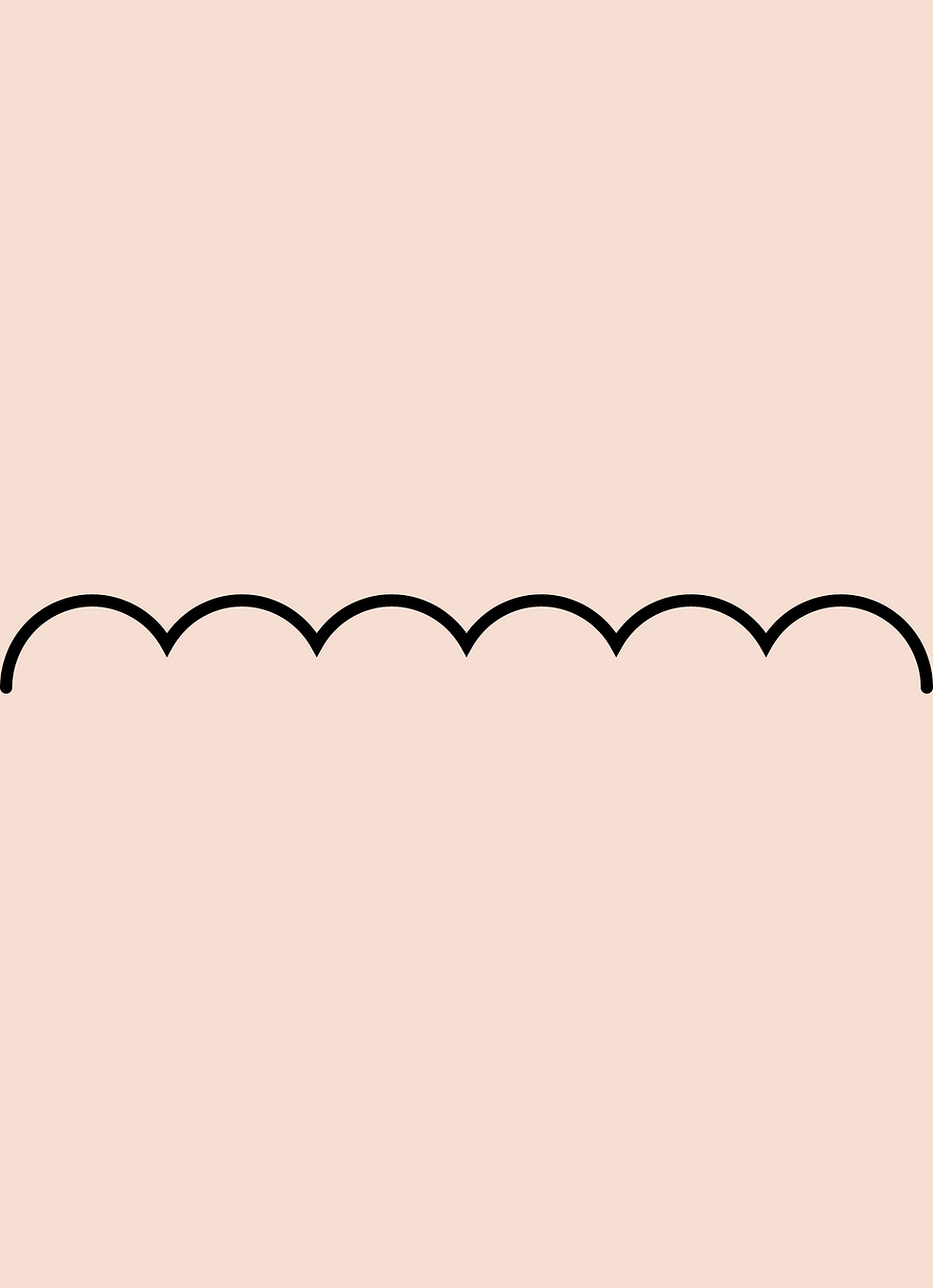 Digital mockup of an invitation scallop style pocket in a soft coral color.