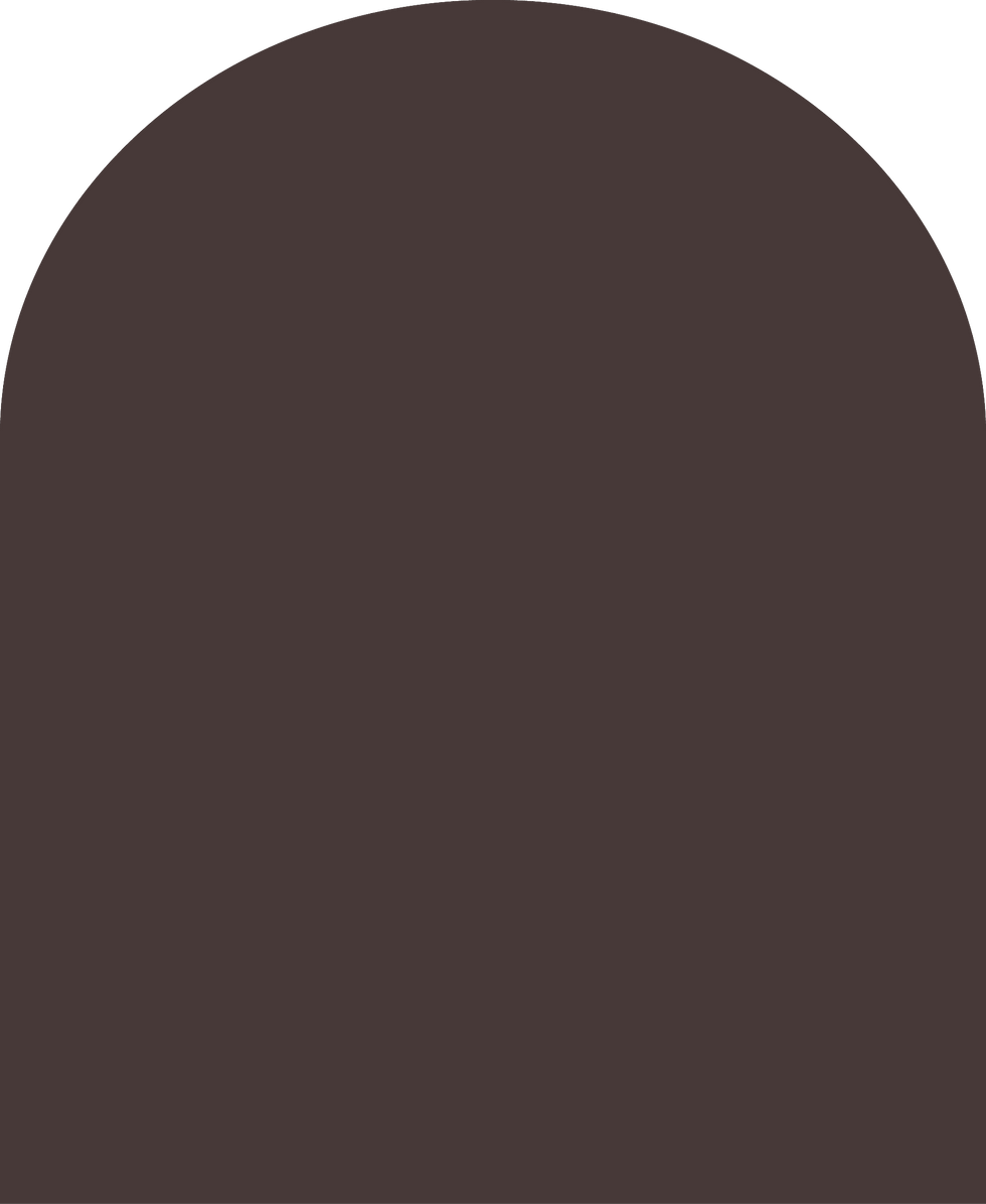 Digital mockup of an arch style envelope liner in a dark brown color.