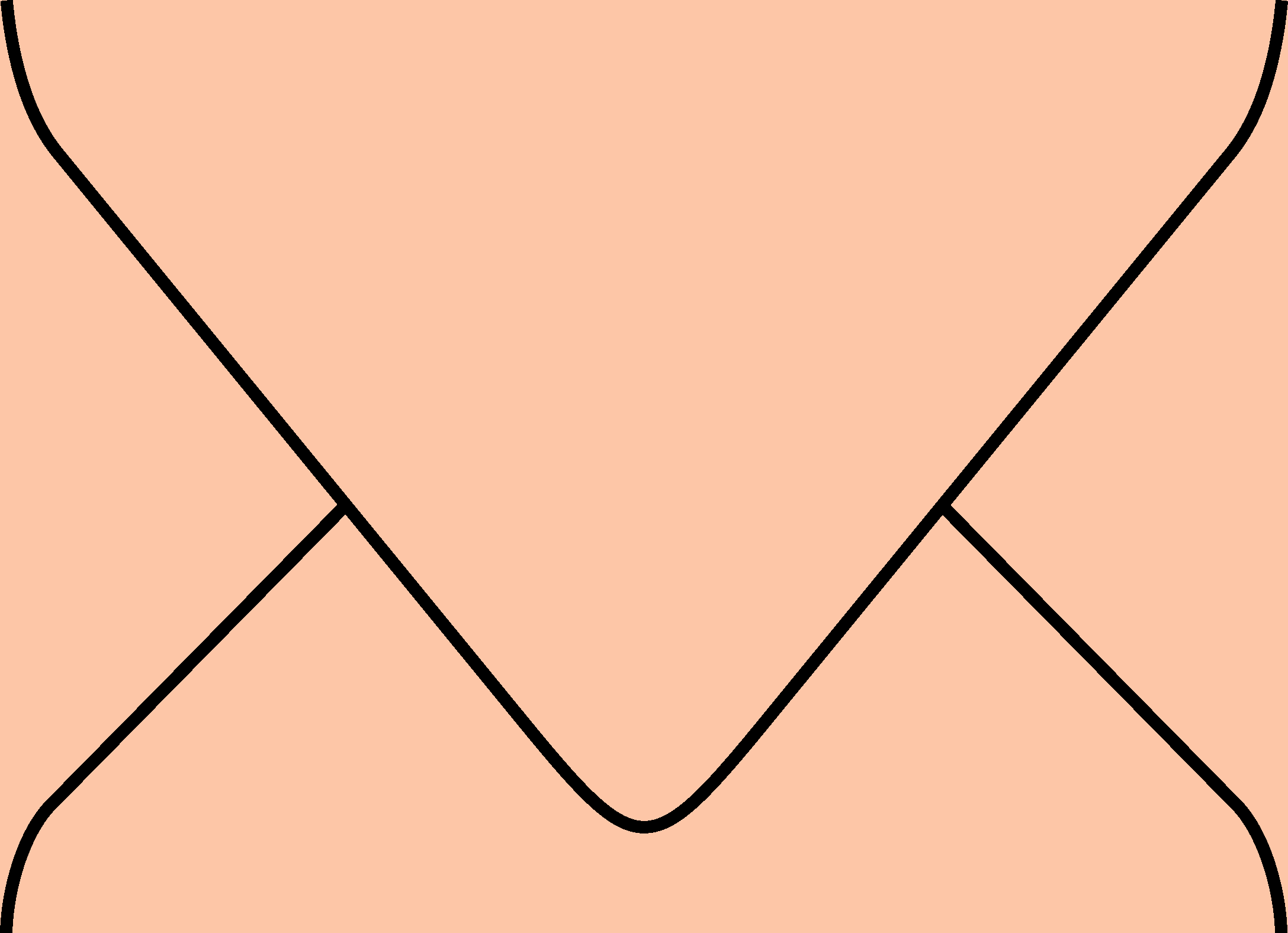 Digital mockup of a standard style envelope liner in a peach color.