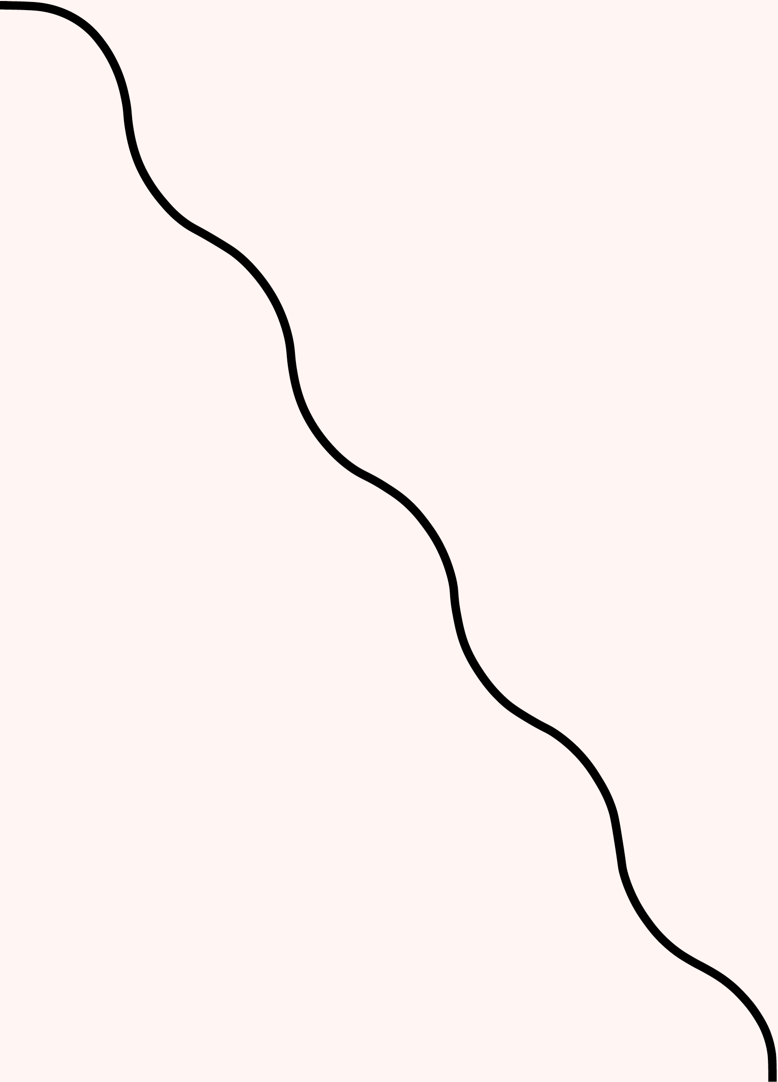 Digital mockup of an invitation angle wave style pocket in a powder pink color.