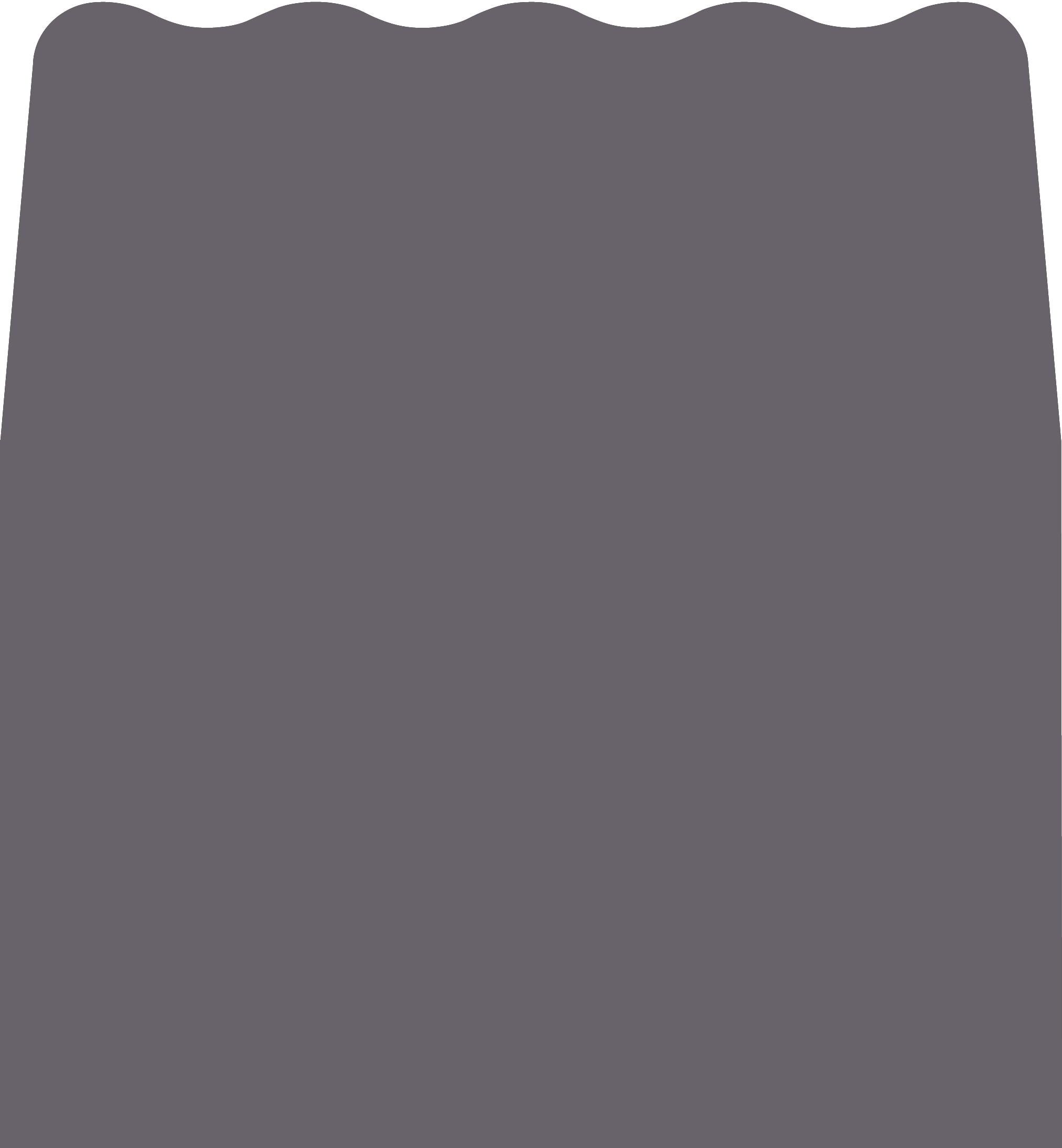Digital mockup of a wave style envelope liner in a dark grey color.