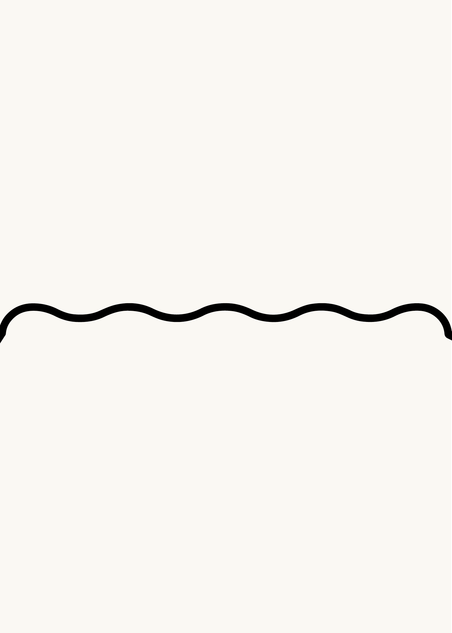 Digital mockup of an invitation wave style pocket in a off-white color.