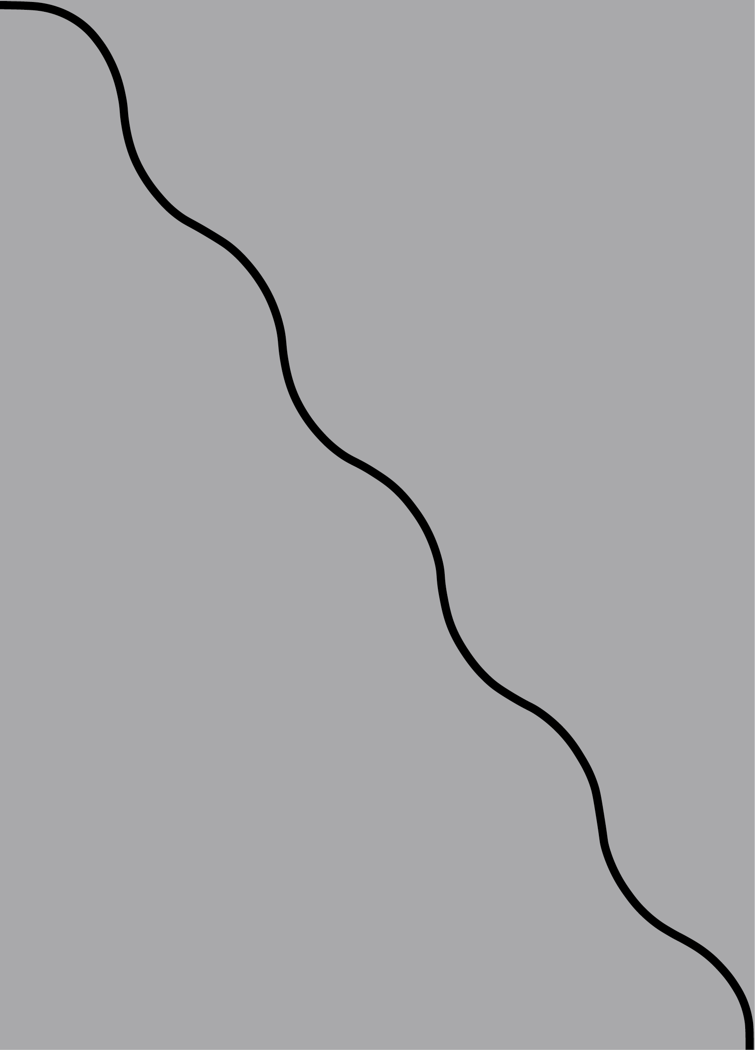 Digital mockup of an invitation angle wave style pocket in a grey color.