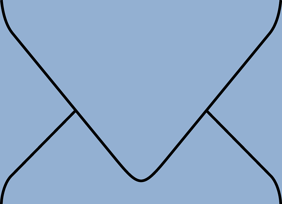 Digital mockup of a standard style envelope in a medium blue color.