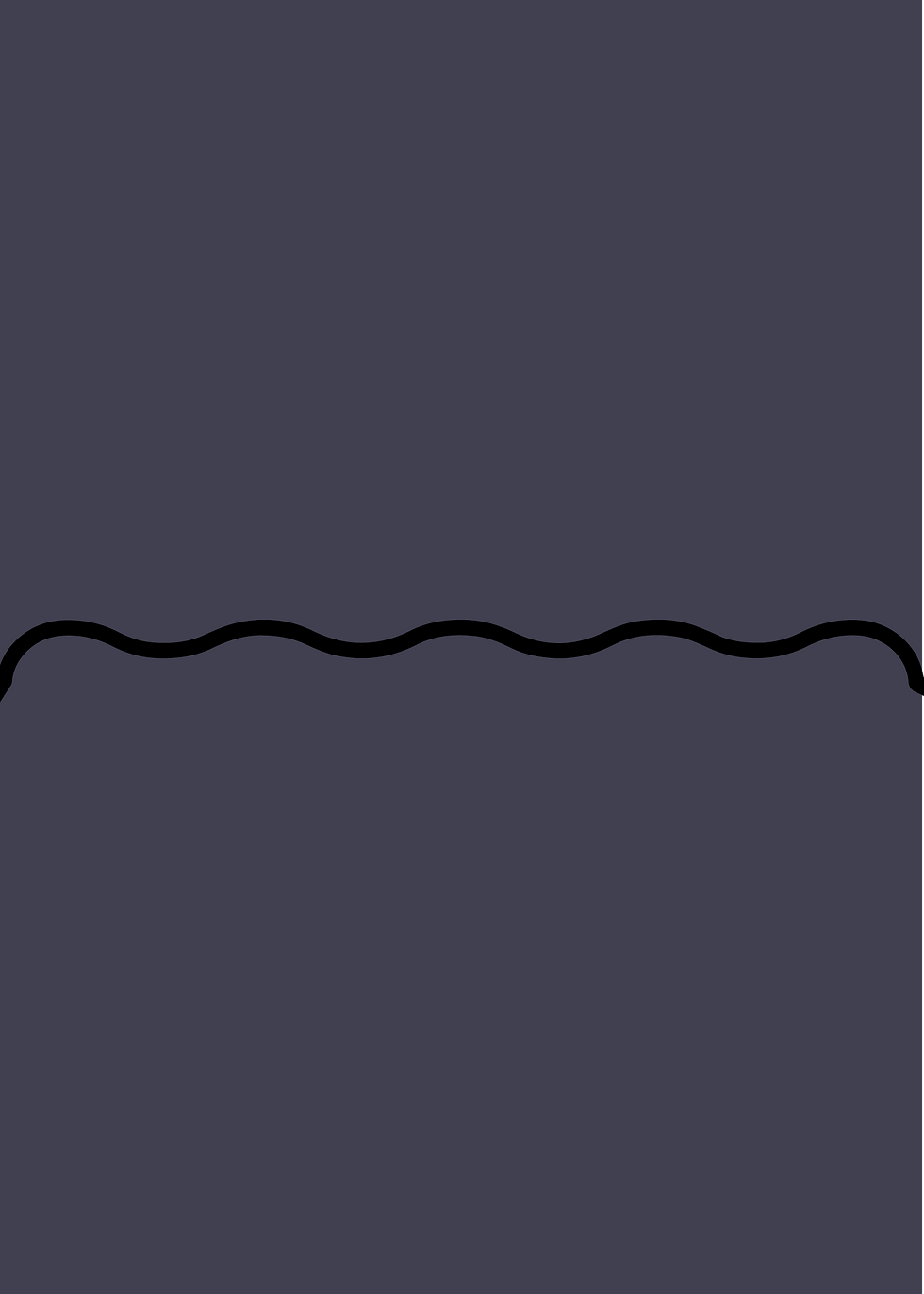 Digital mockup of a wave style wedding invitation pocket in a navy blue color.