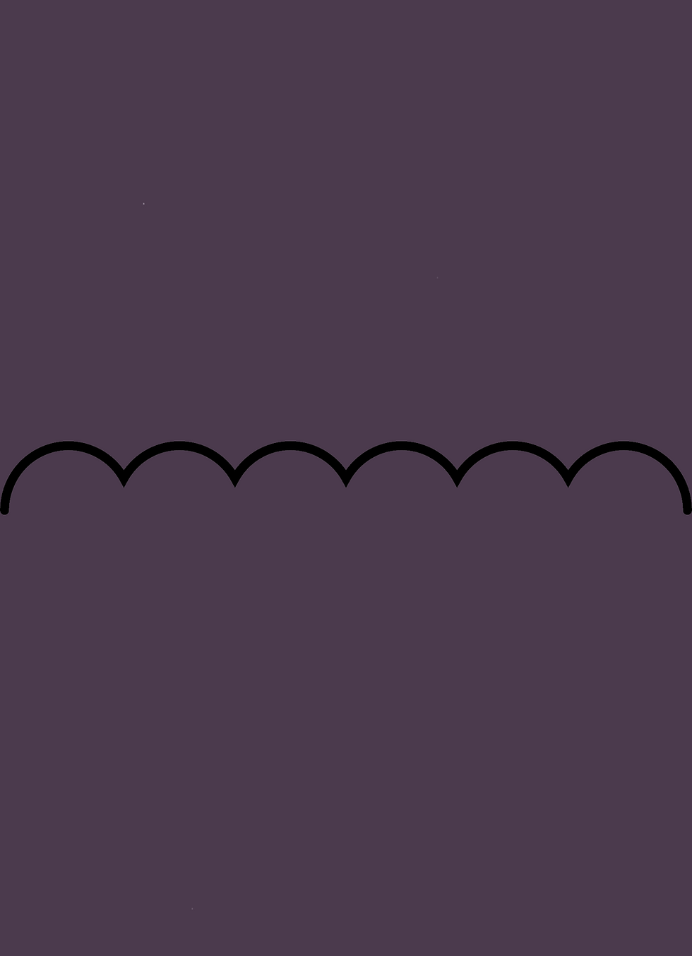 Digital mockup of an invitation scallop style pocket in a dark amethyst color.
