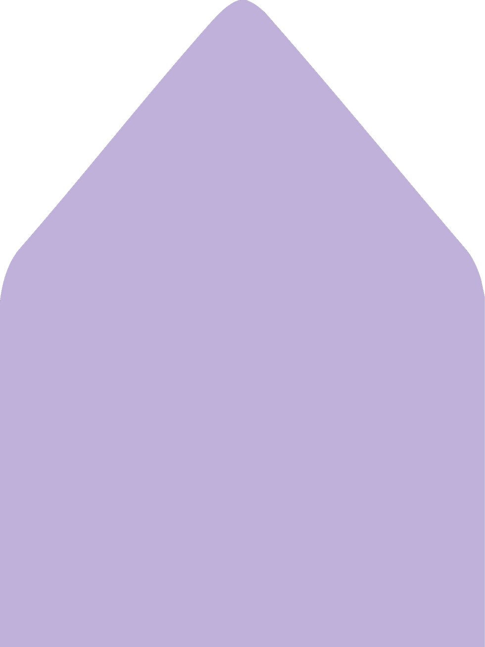 Digital mockup of a standard style envelope liner in a lavender color.