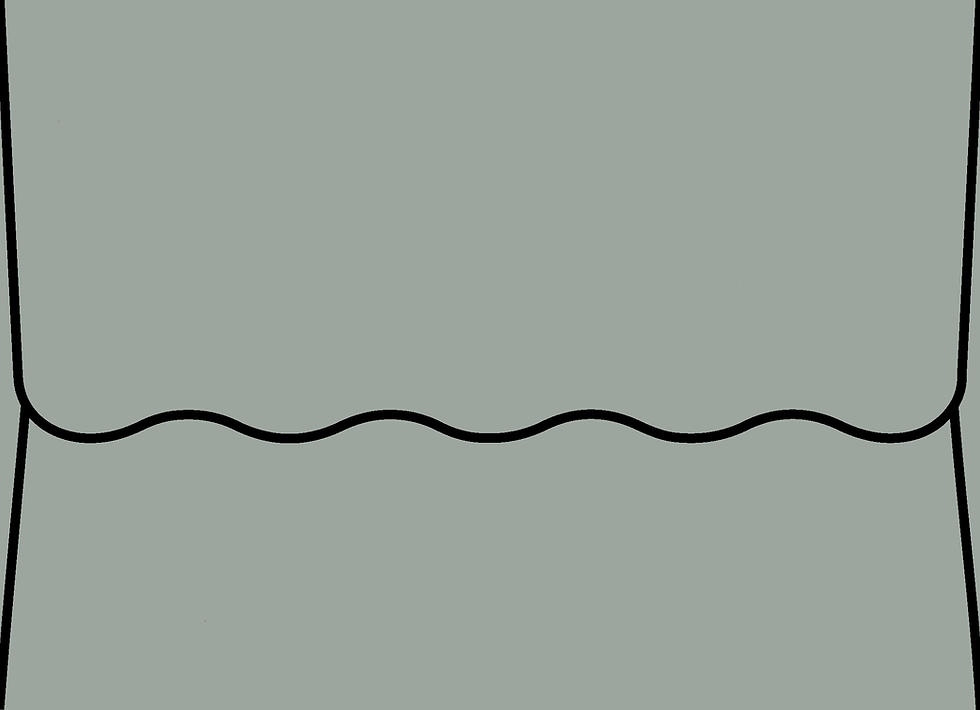 Thumbnail: Digital mockup of a wave style wedding invitation envelope in a eucalyptus blue color.