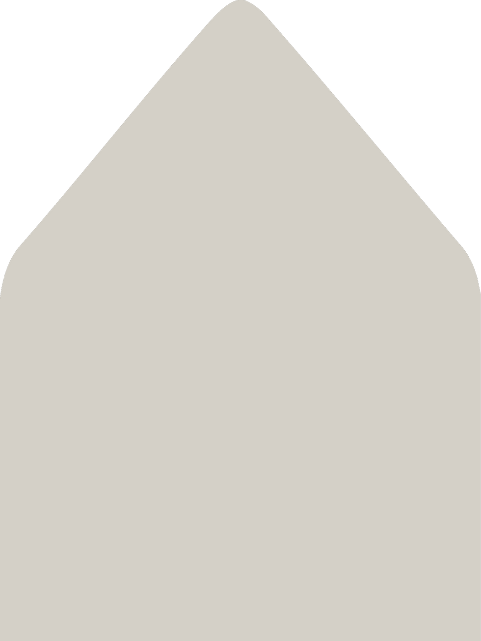 Digital mockup of a standard style envelope liner in a pale grey color.
