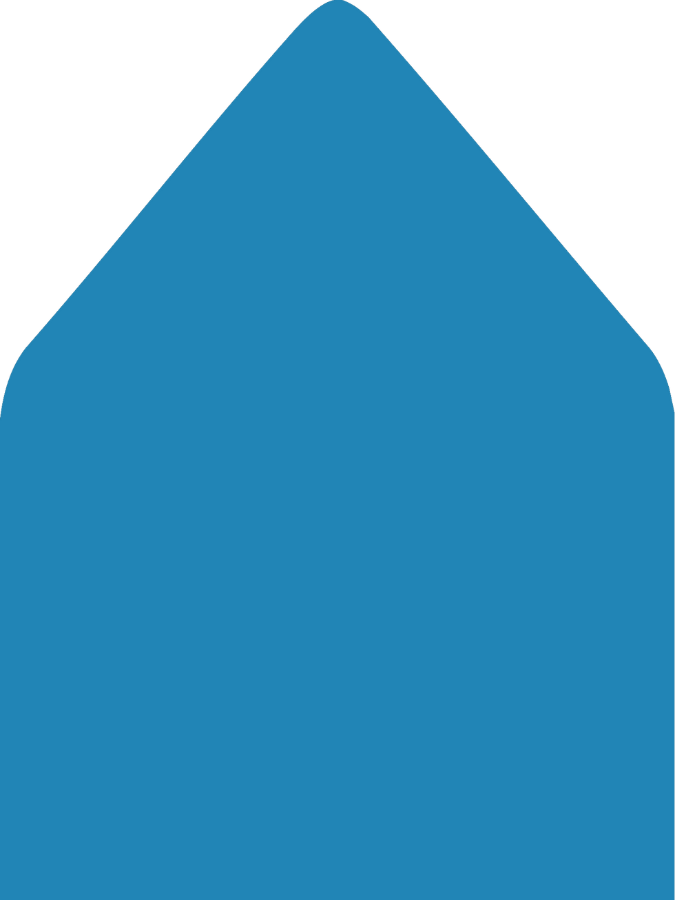 Digital mockup of a standard style envelope liner in a rich blue color.