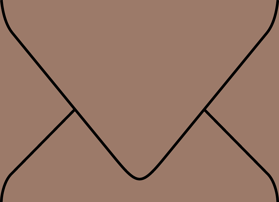 Digital mockup of a standard style envelope in a medium brown color.