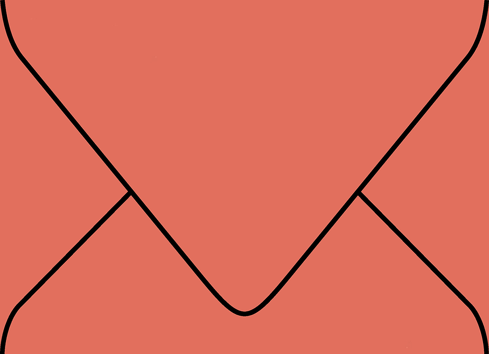Digital mockup of a standard style wedding invitation envelope in a deep coral color.